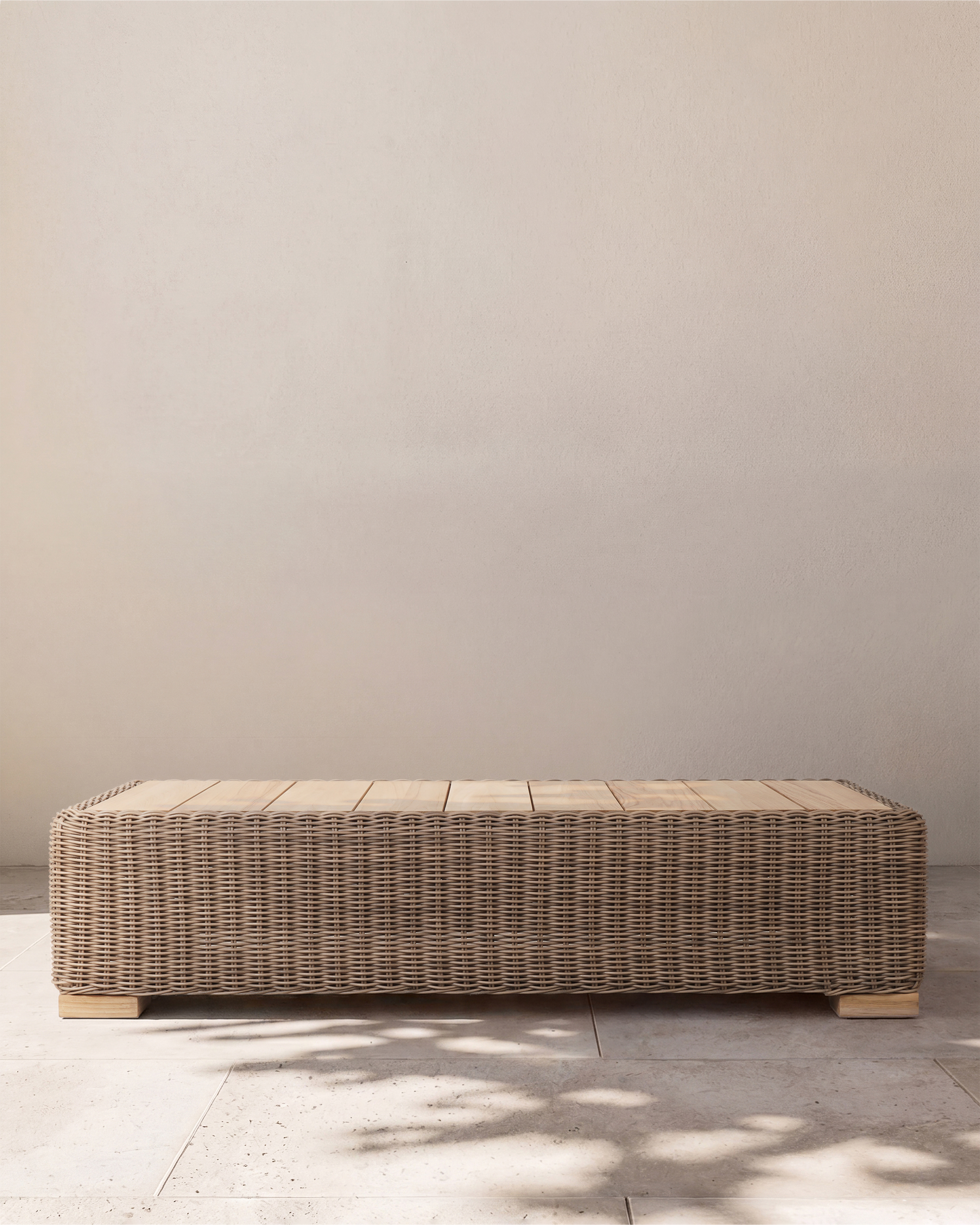 Natural Weave Classic All-Weather Wicker Outdoor Coffee Table