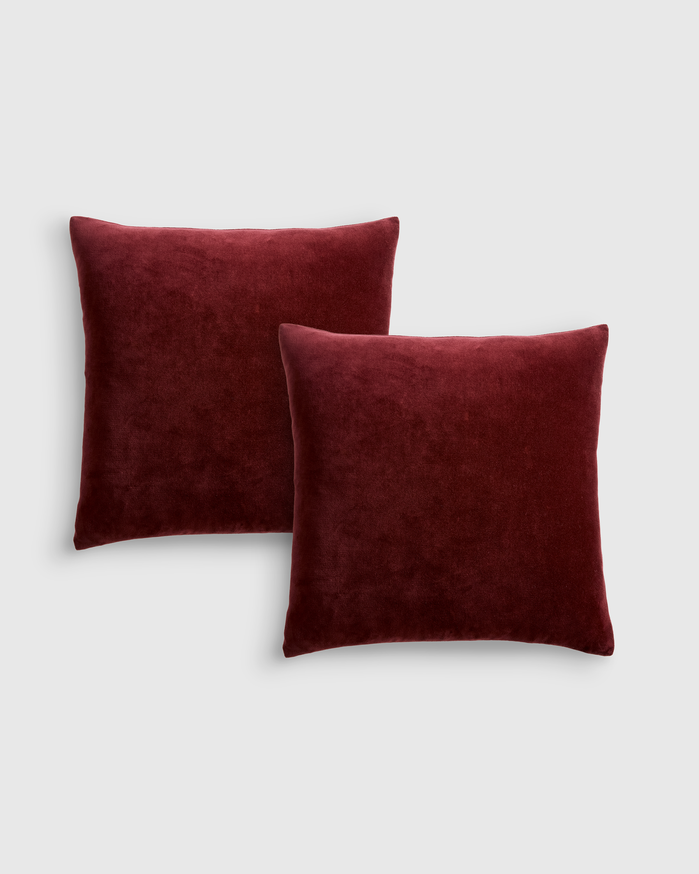 Classic Cotton Velvet Pillow Cover, 20x20, Bordeaux