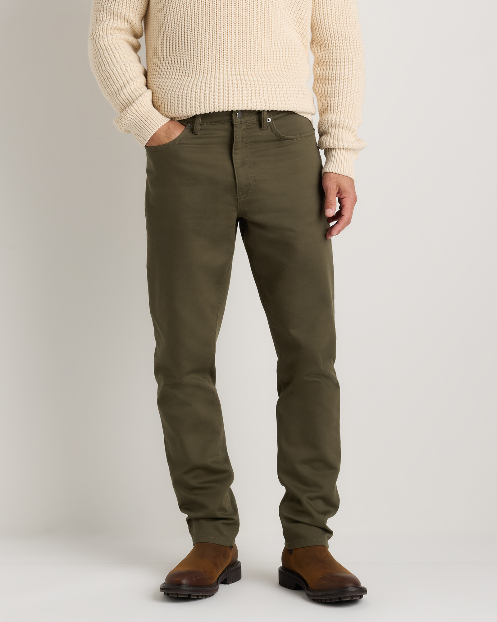 Quince Men's Comfort Stretch Traveler 5-pocket Pants Athletic Tapered In Green