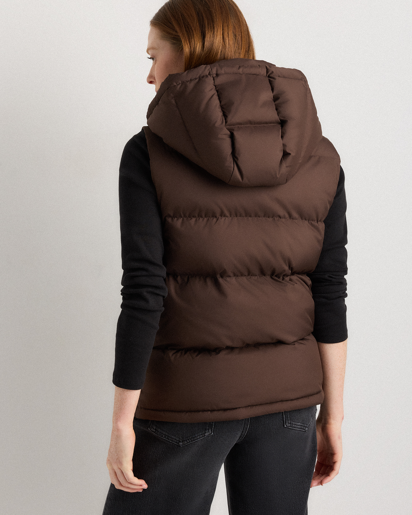 Responsible Down Puffer Vest in Hot Fudge