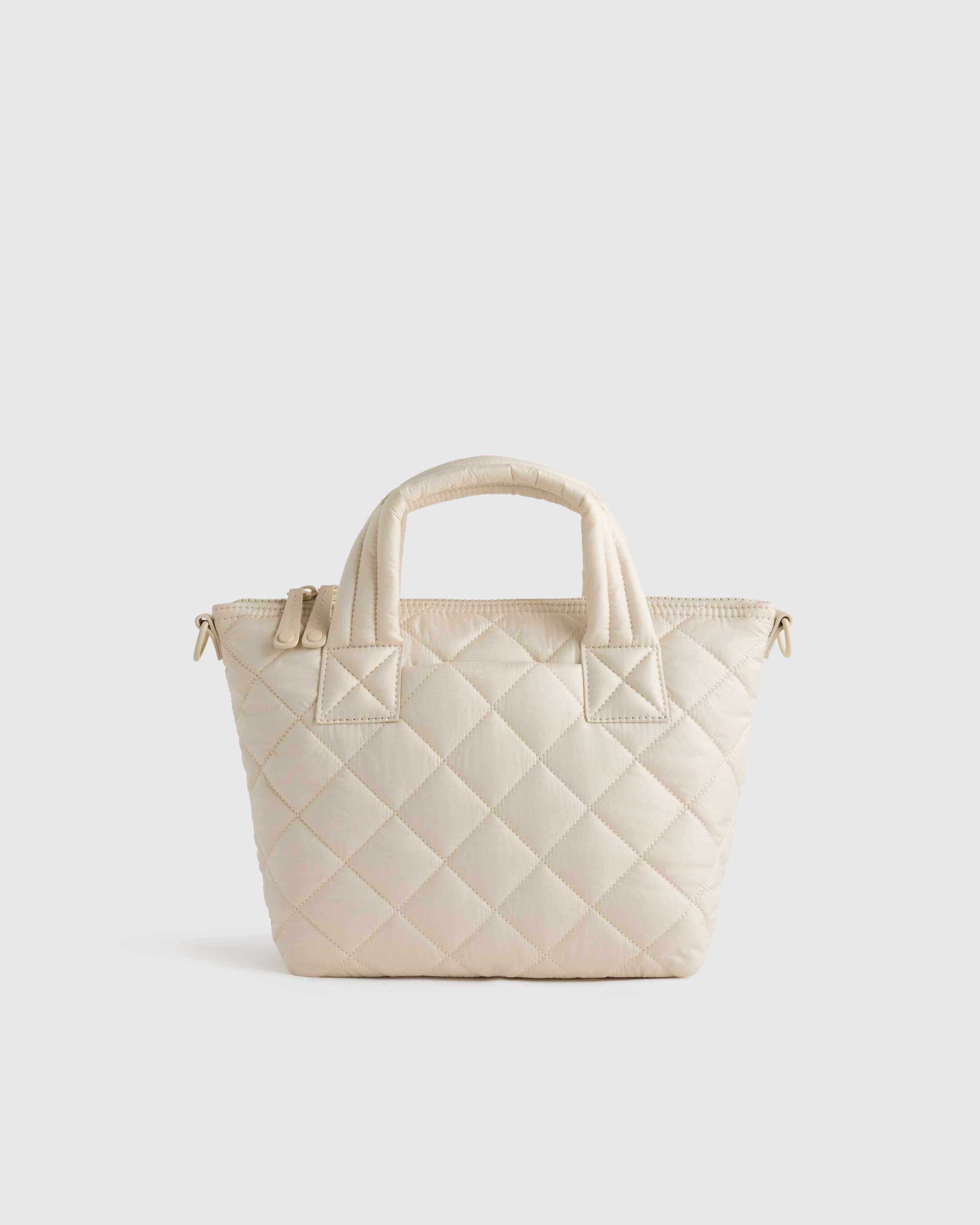 Linen White Transit Quilted Small Crossbody Tote