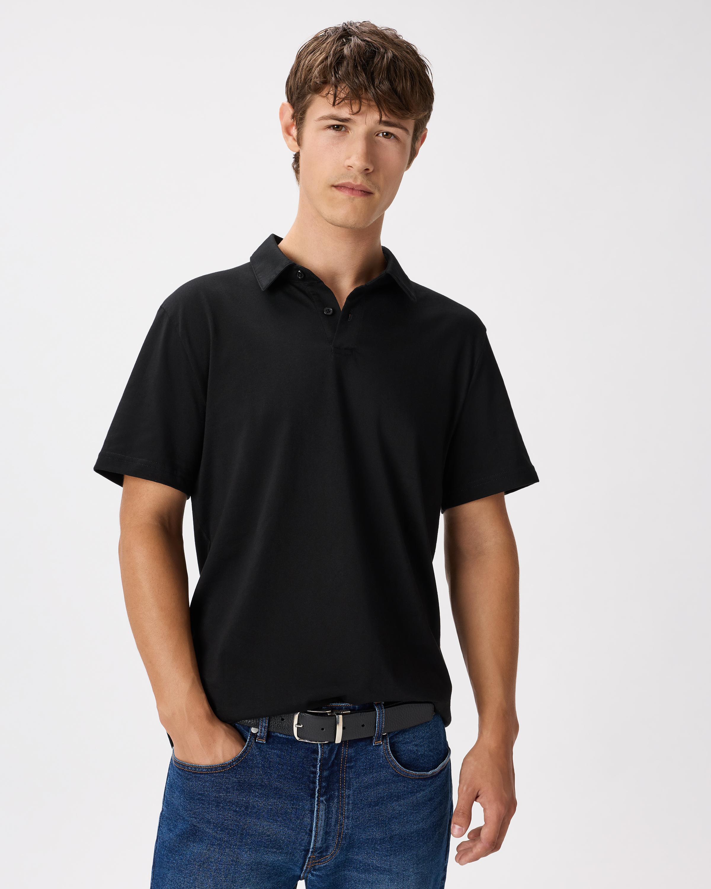 Black Japanese Lotus Polo