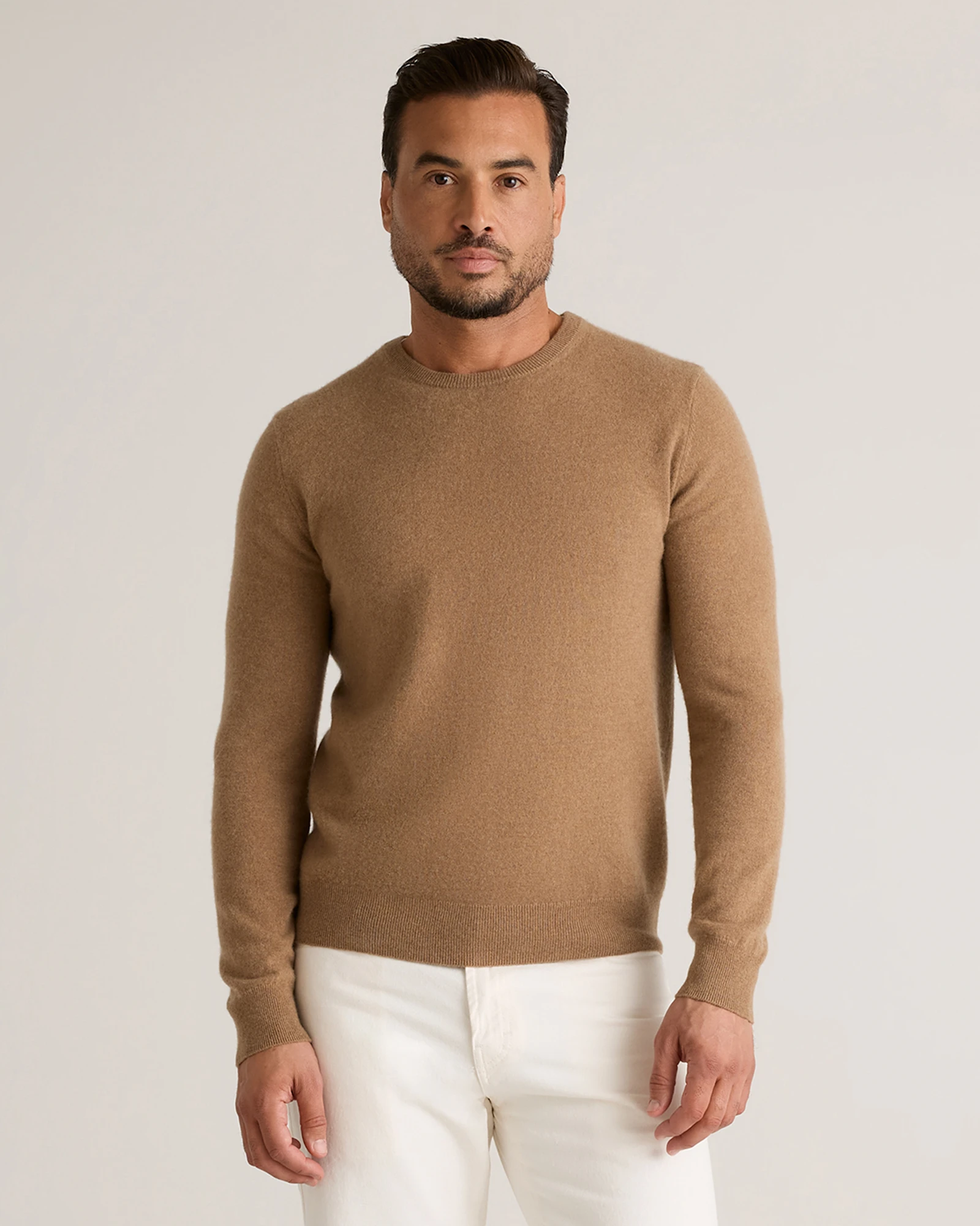 Treak Color Mongolian Cashmere Crewneck Jumper in Teak | Quince United Kingdom