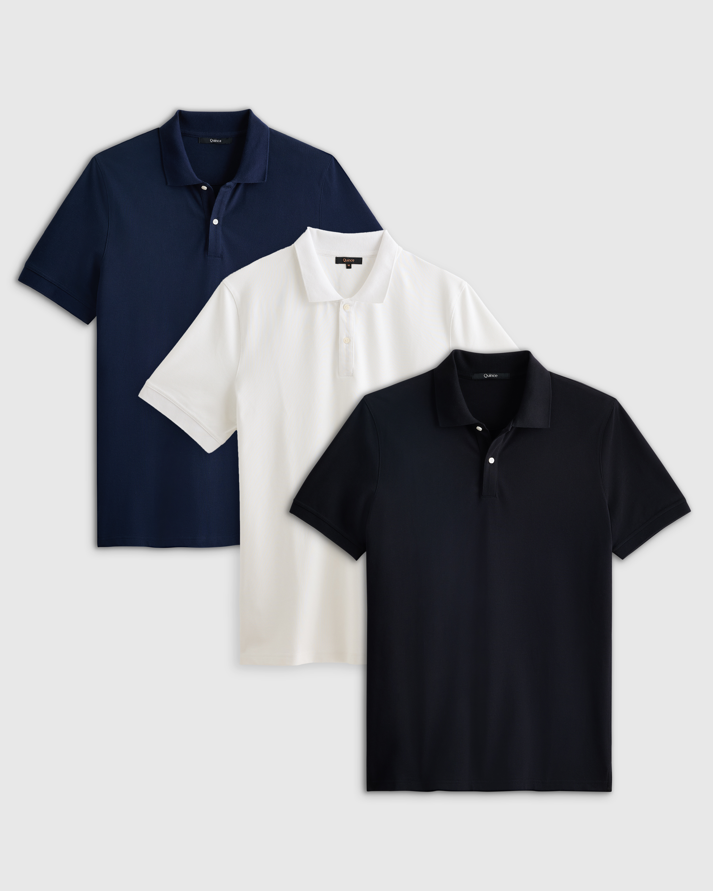 Organic Cotton Pique Polo 3 Pack in Black
