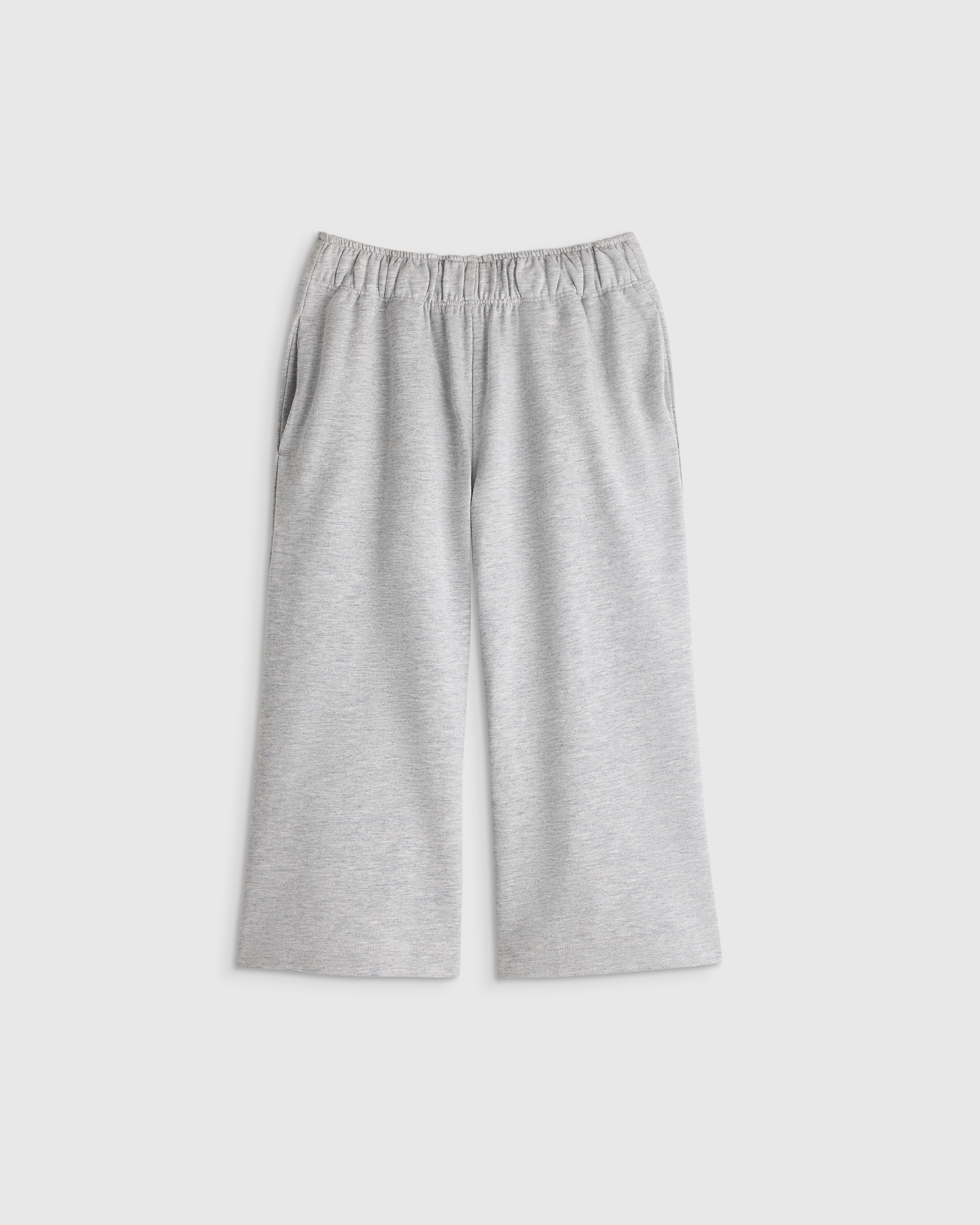 Heather Grey Girls Organic Cotton French Terry Wide Leg Pant