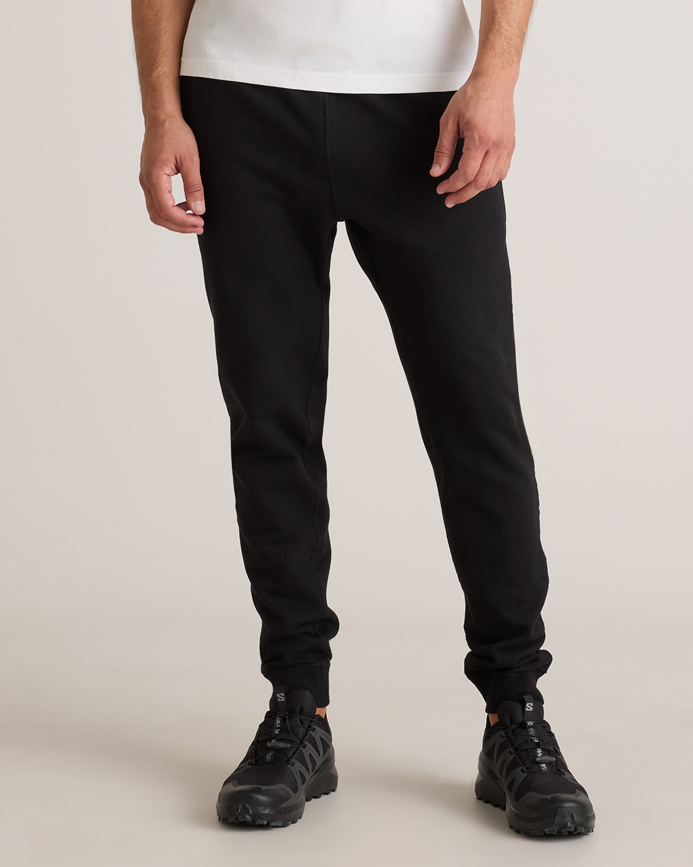 Bold Black Organic Midweight French Terry Slim Joggers