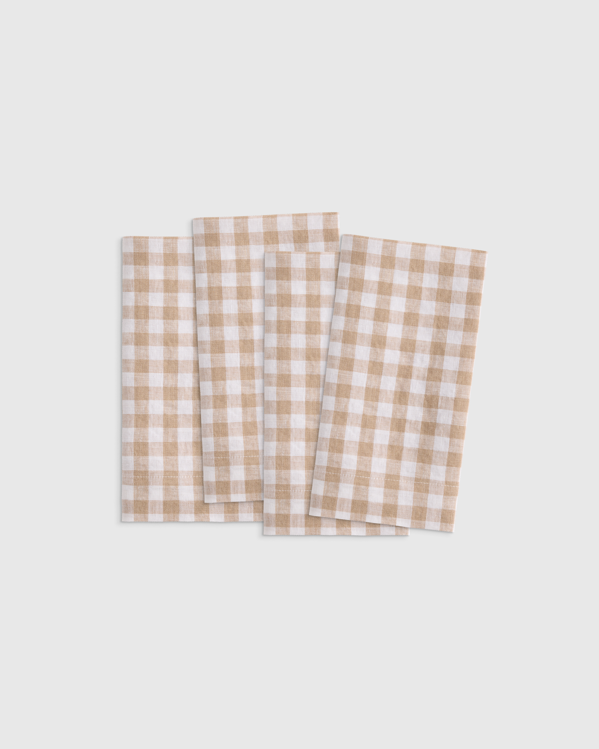 Cafe Gingham European Linen Wide-Hem Napkins (Set of 4)
