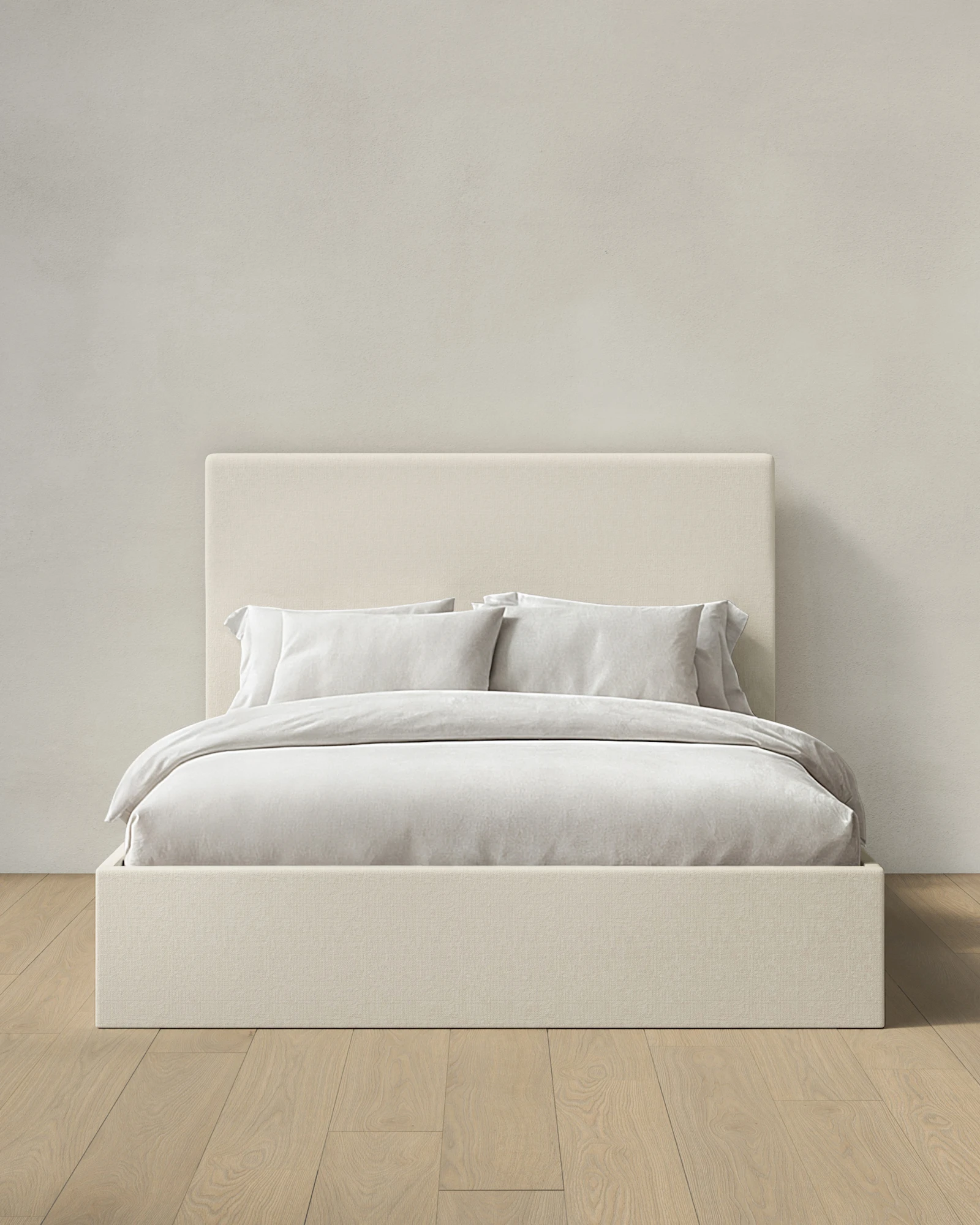 Linen Square Bed - High Headboard