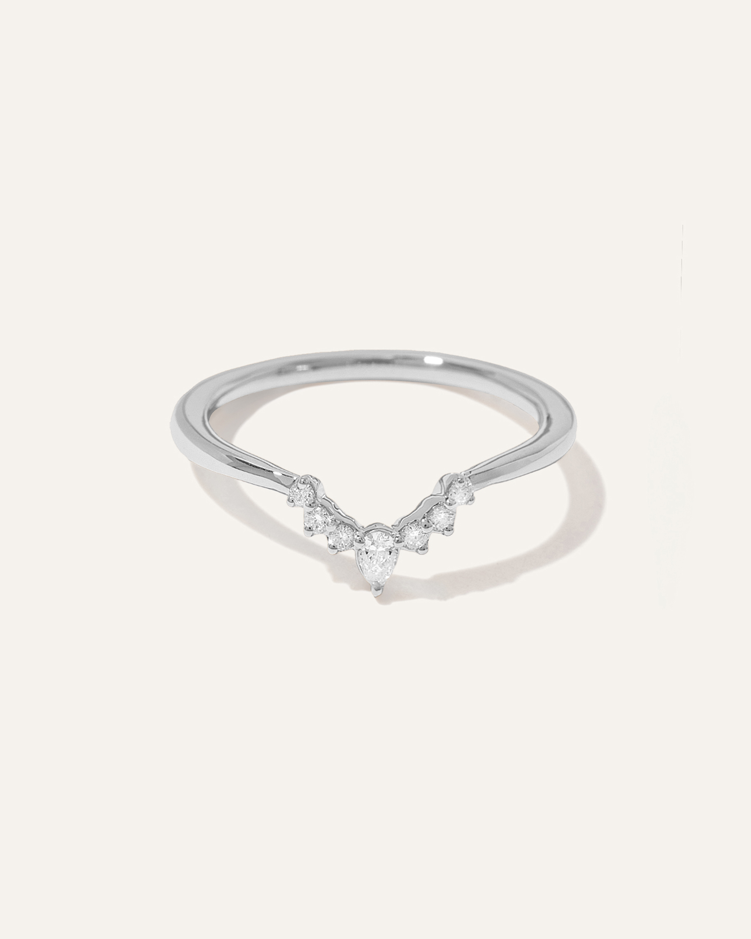 White Gold Diamond Pointed Tiara Band