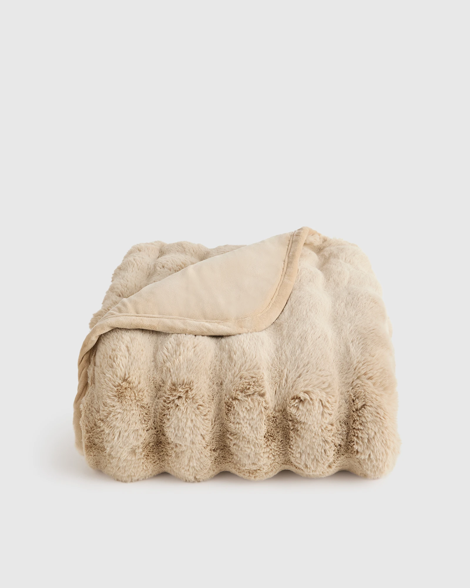 Ruched Faux Fur Throw