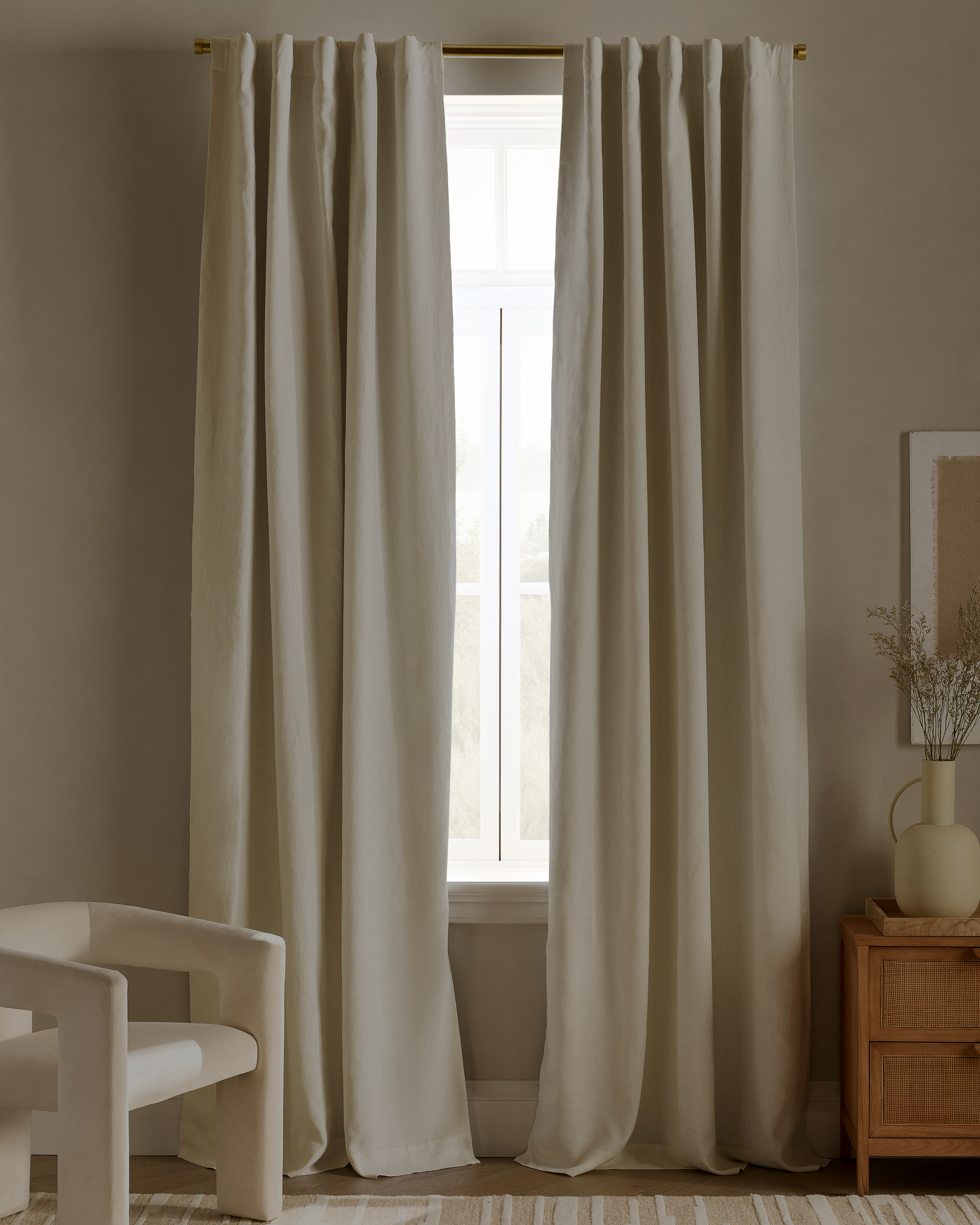 Ivory European Linen True Blackout Curtain