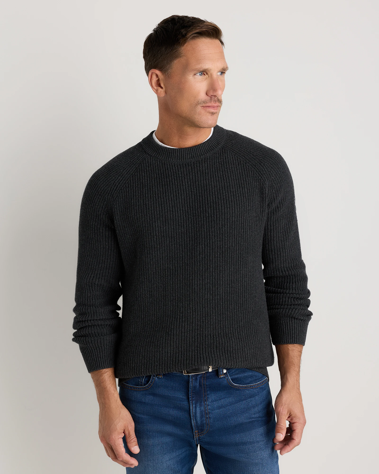 Men's 100% Organic Cotton Ribbed Crewneck Sweater