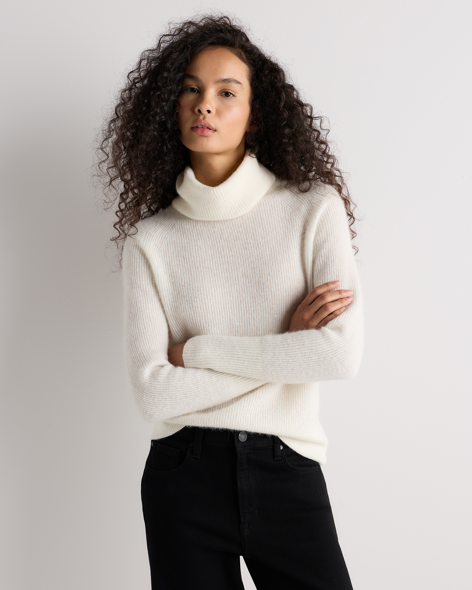 Stone Ivory Lightweight Baby Alpaca Turtleneck