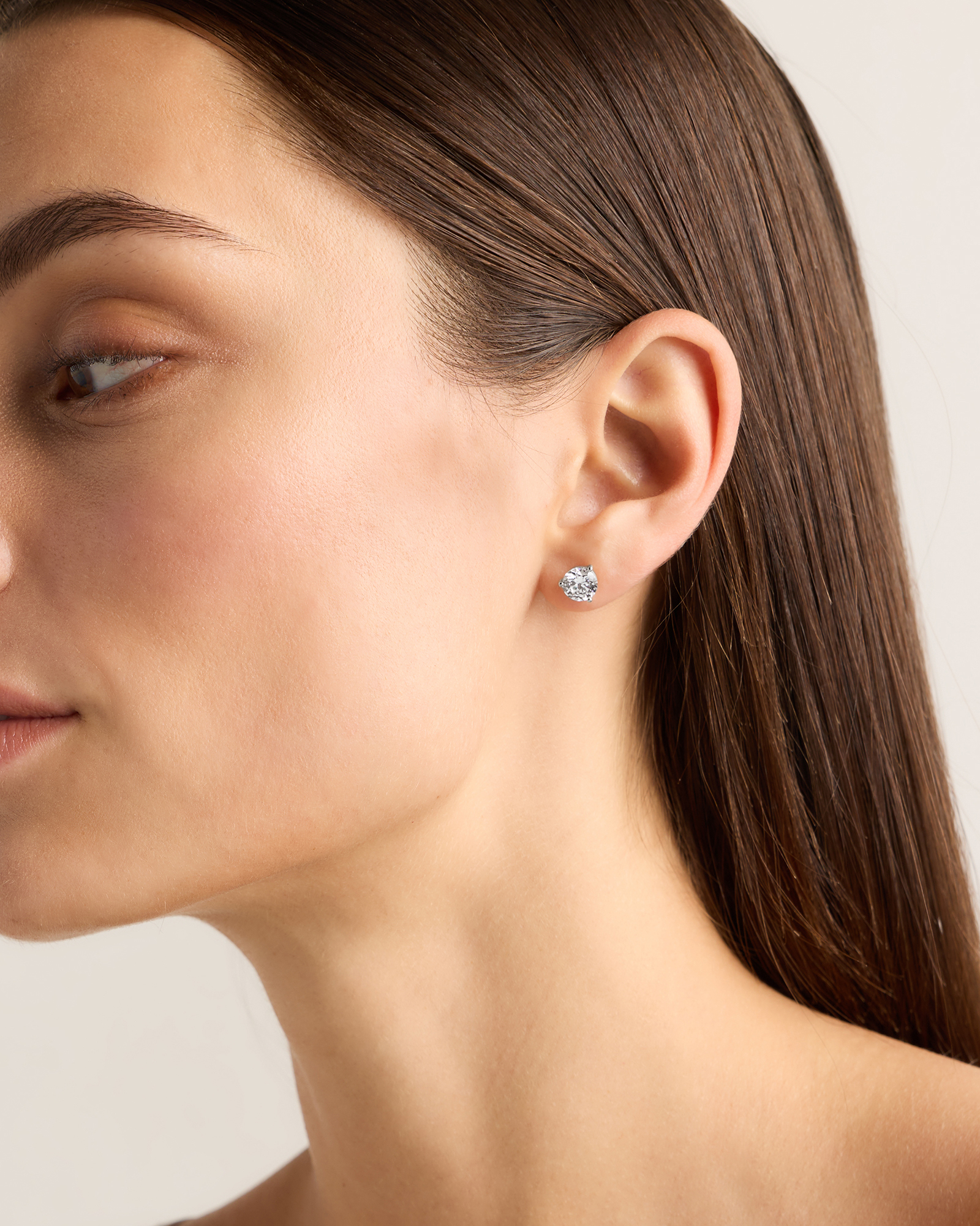 14K Gold Lab Grown Diamond Martini Studs - 2.5ctw - thumbnail 7