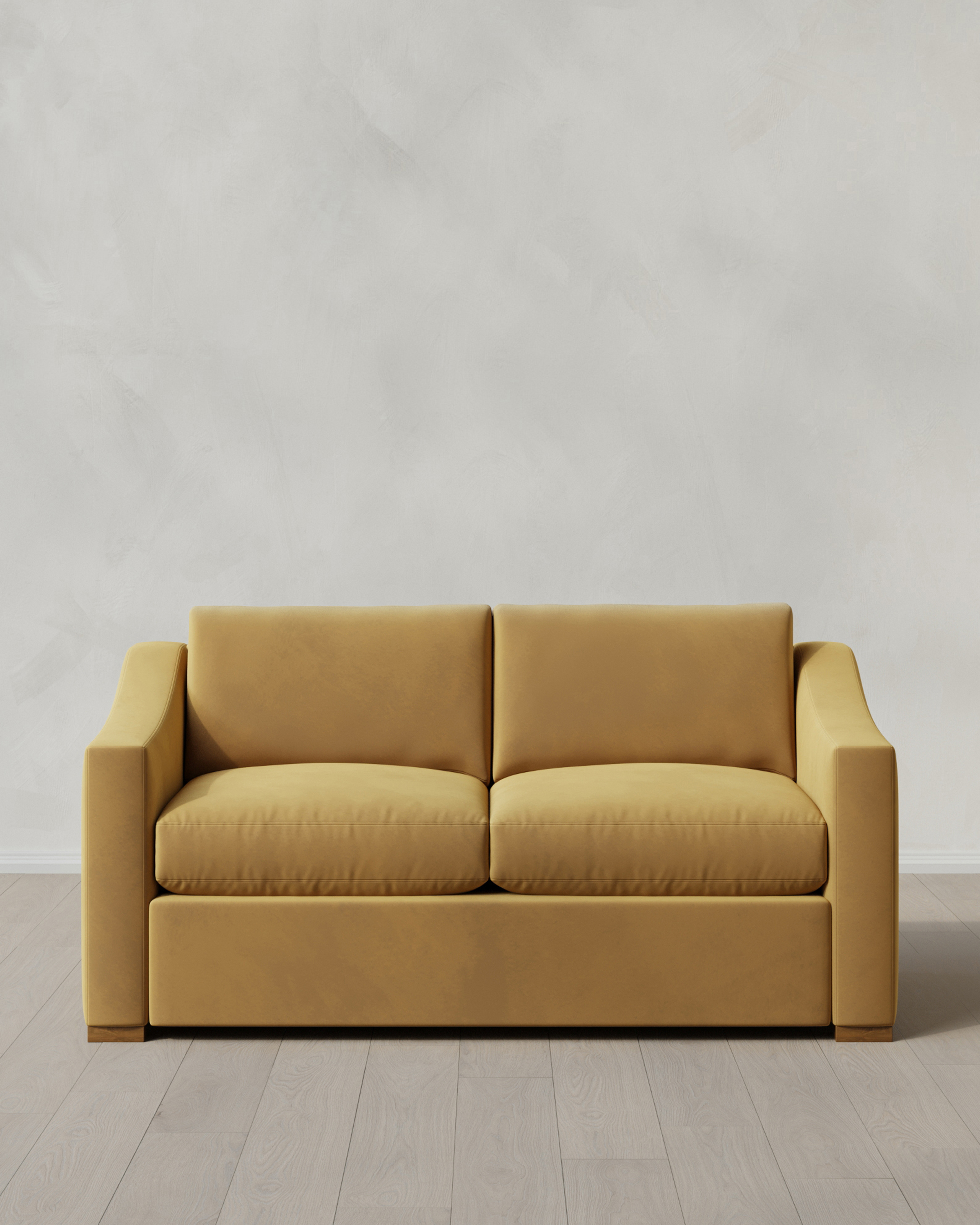 Caramel Hollis Slope Arm Sofa in Performance Velvet