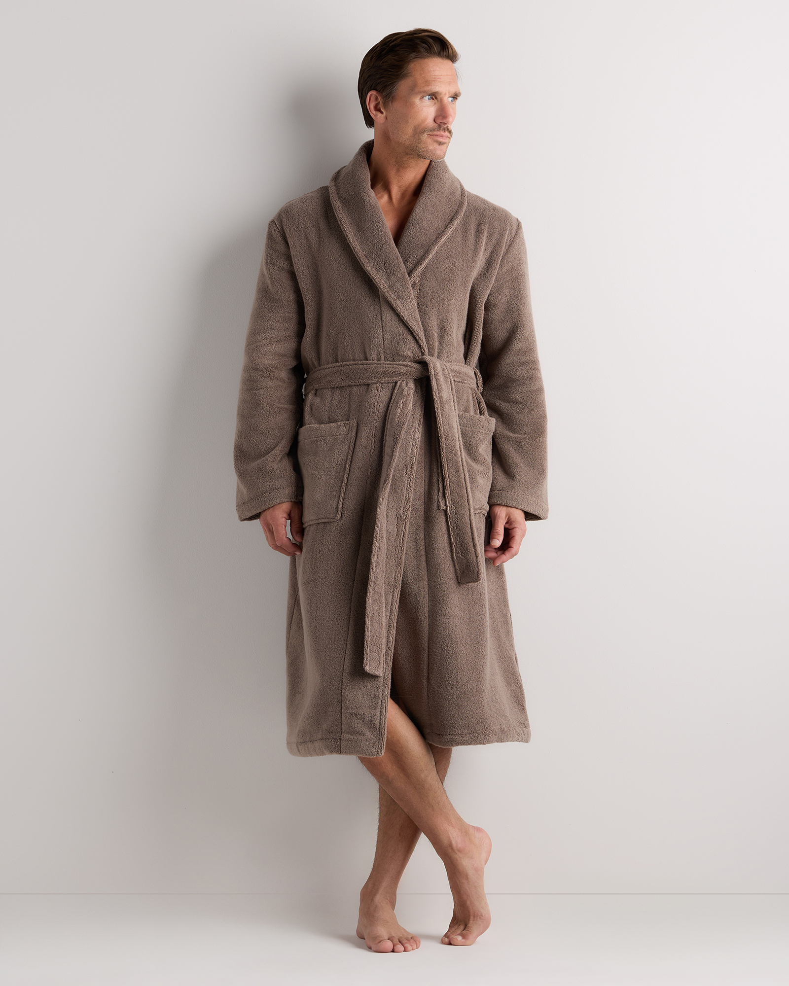 Heather Brown Plush Turkish Cotton Terry Robe