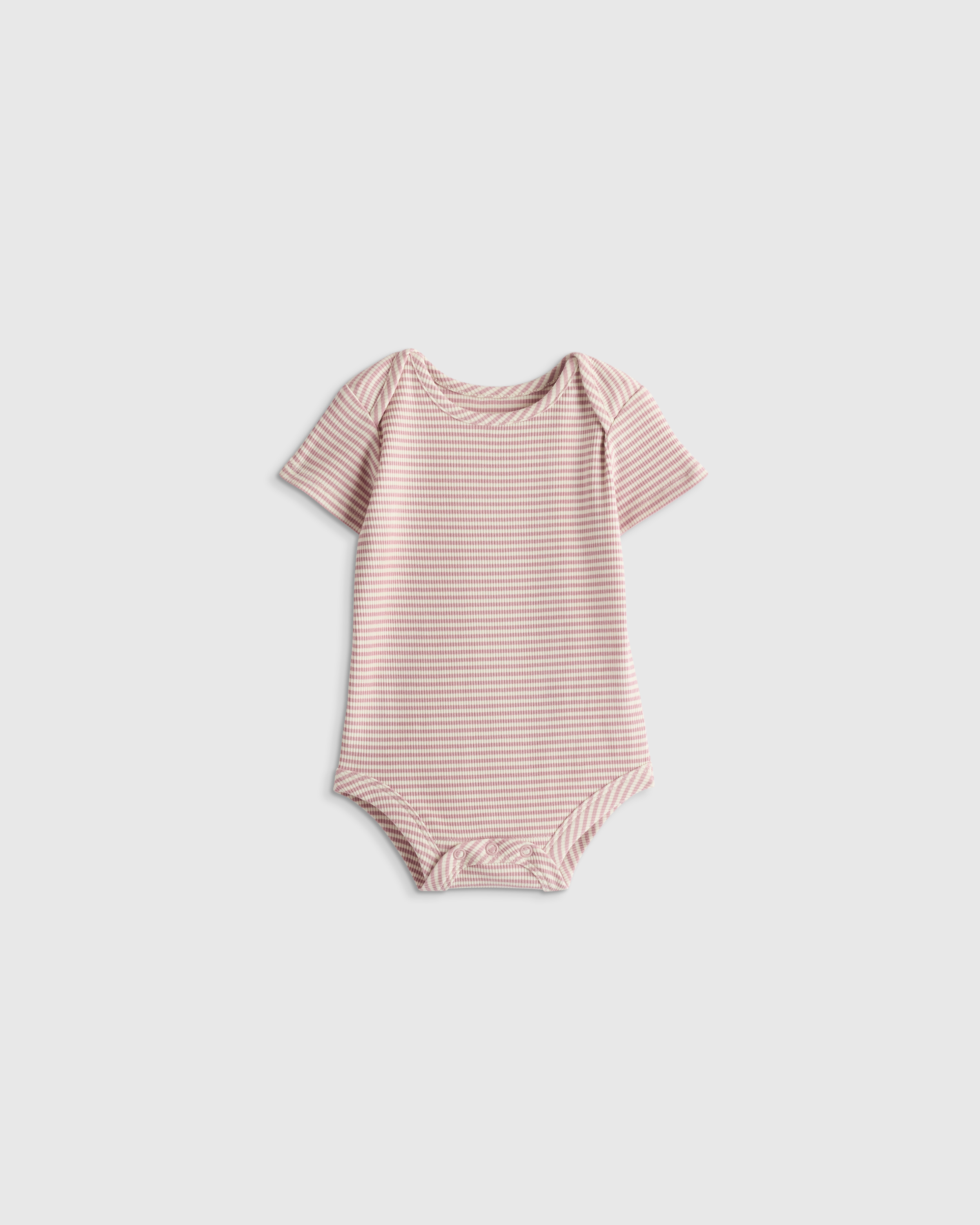 Quince Softest Rib Short Sleeve Bodysuit In Pink
