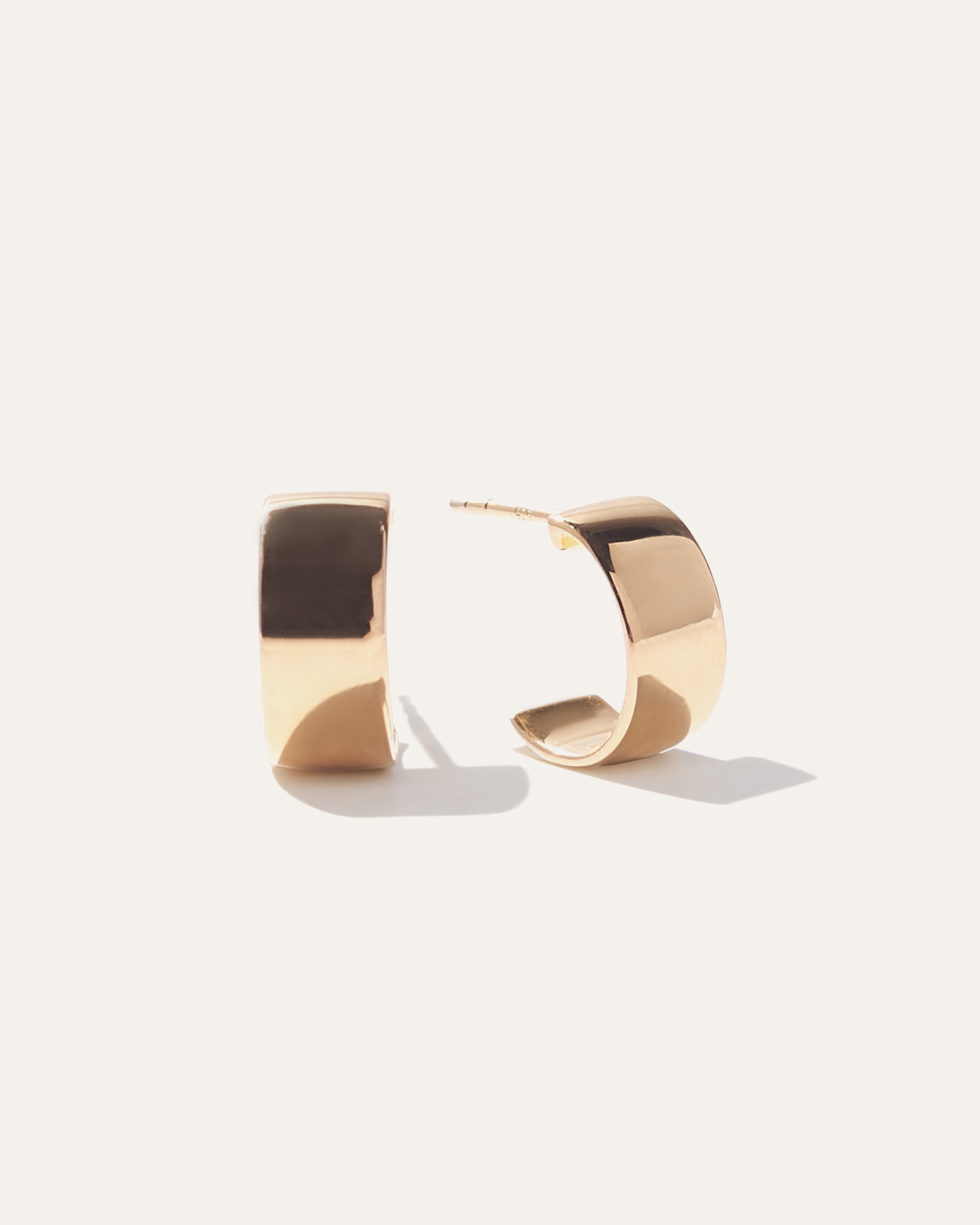 Gold Vermeil Wide Mini Hoops