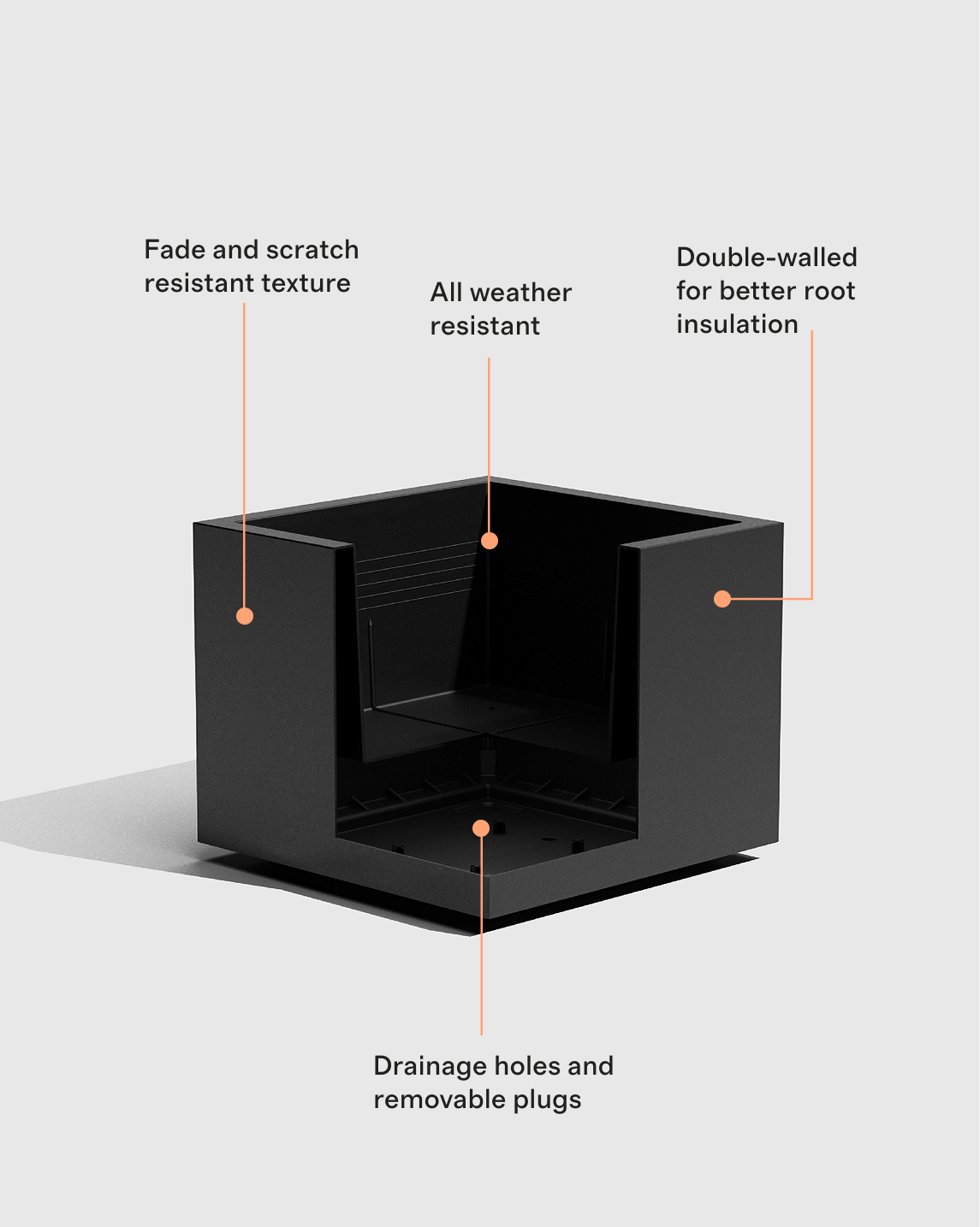 Block Series All Weather Square Planter by Veradek - Thumbnail 2