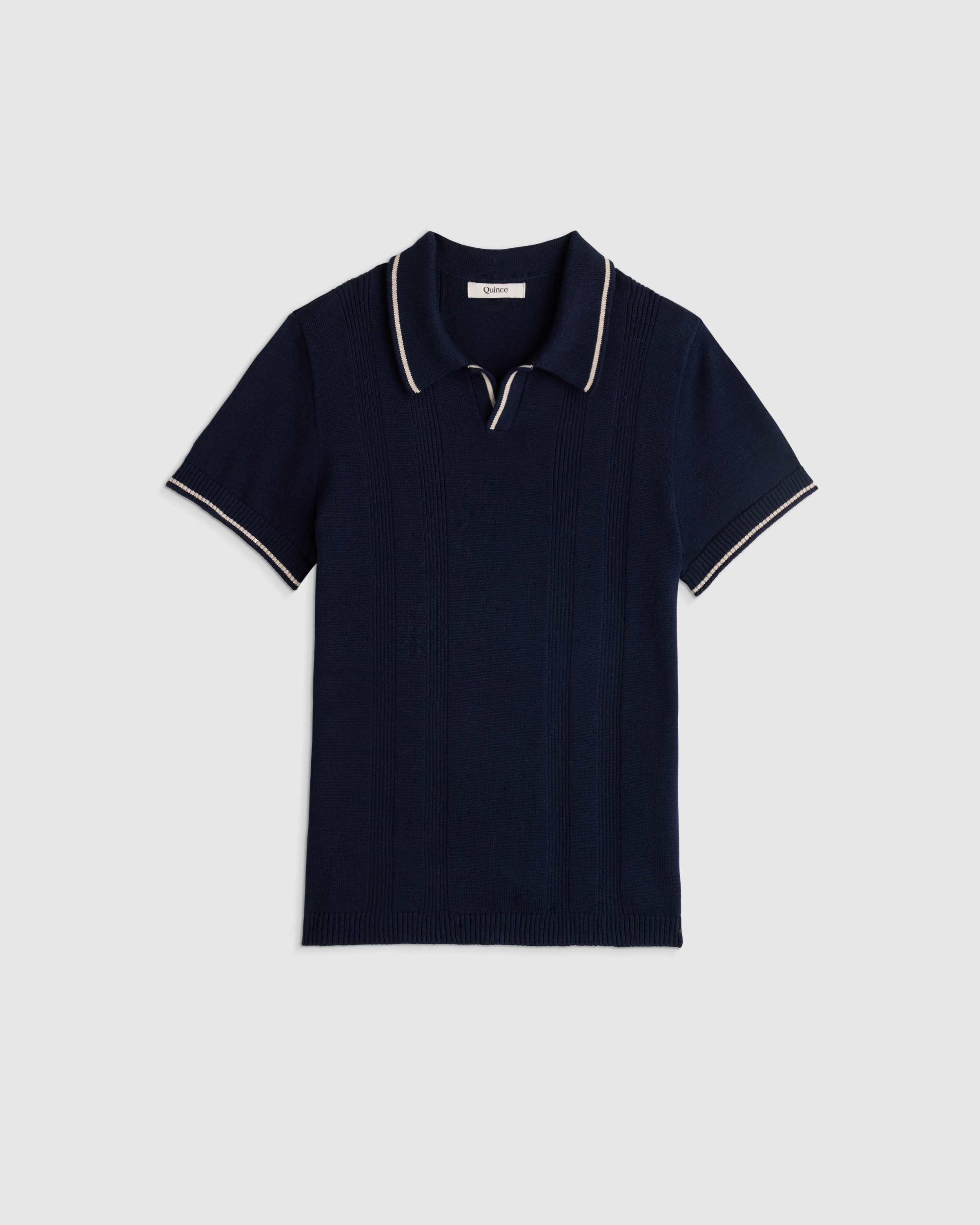 Navy Boys 100% Organic Cotton Short Sleeve Sweater Polo