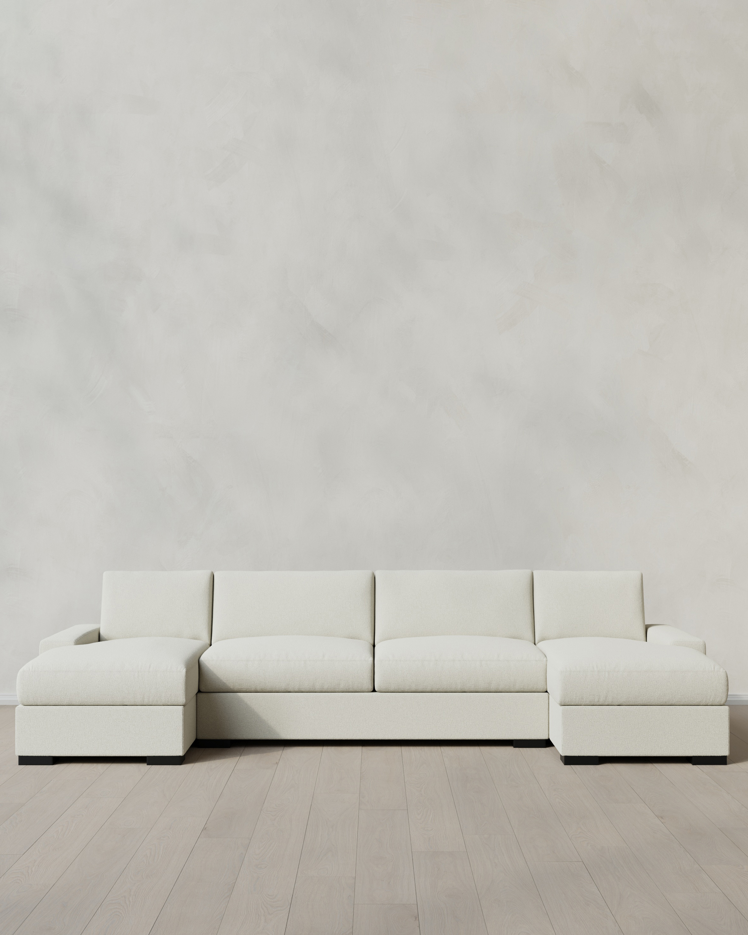 Ivory Stillman U Sectional in Performance Basketweave