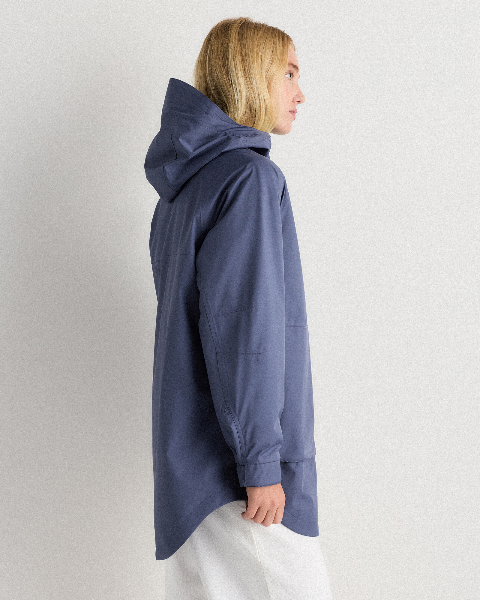 Weather Proof Oversized Rain Jacket in Storm Blue
