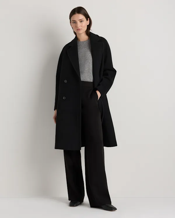 Wool Cashmere Double-Breasted Slouch Coat