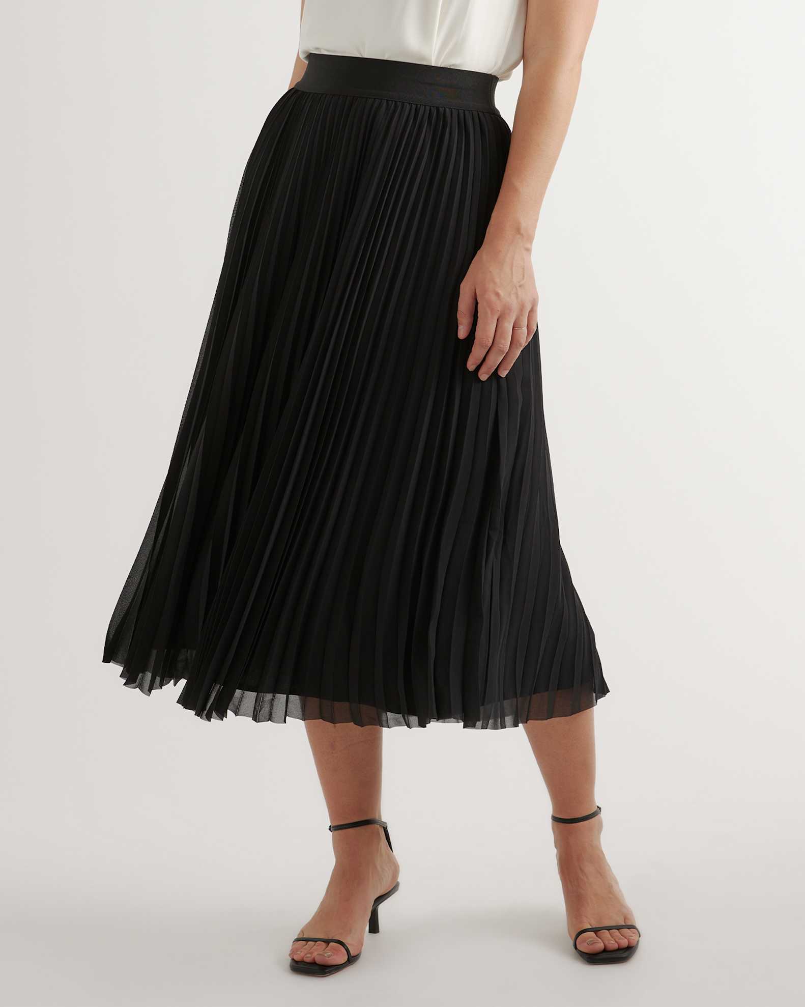 Womens Skirts Pleated Midi Skirt Size 12 Chiffon Pleated Midi Skirt