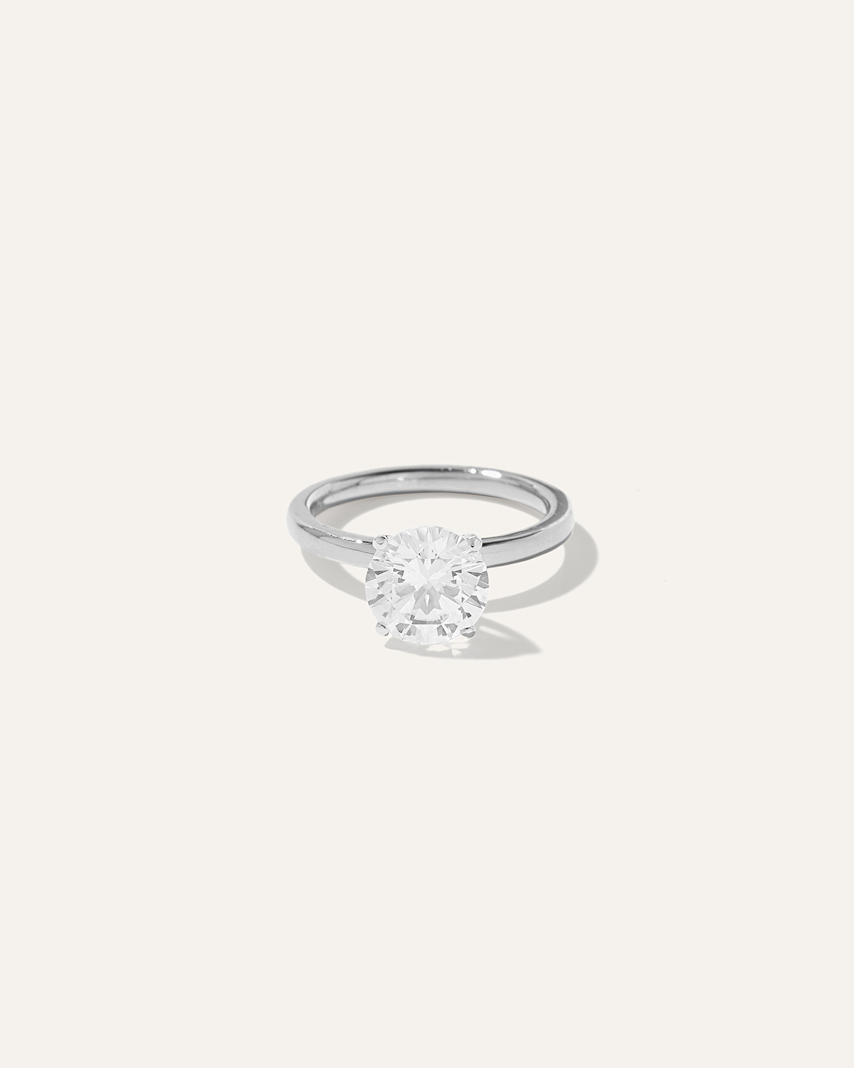 Quince Women's Lab Grown Diamond Round Comfort Fit Engagement Ring In White Gold