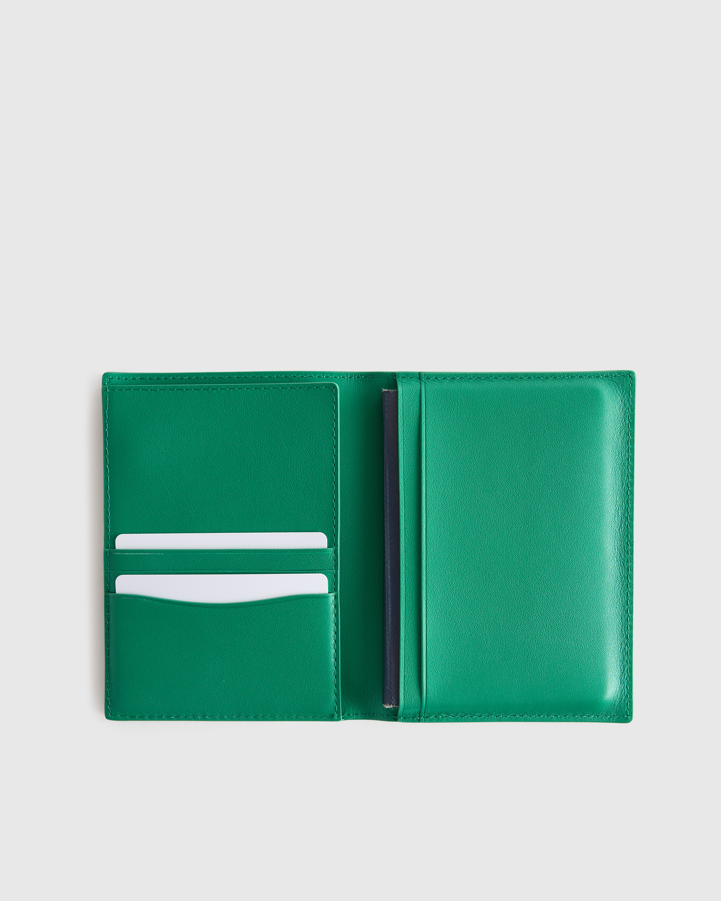 Nappa Leather RFID Blocking Passport Holder in Kelly Green