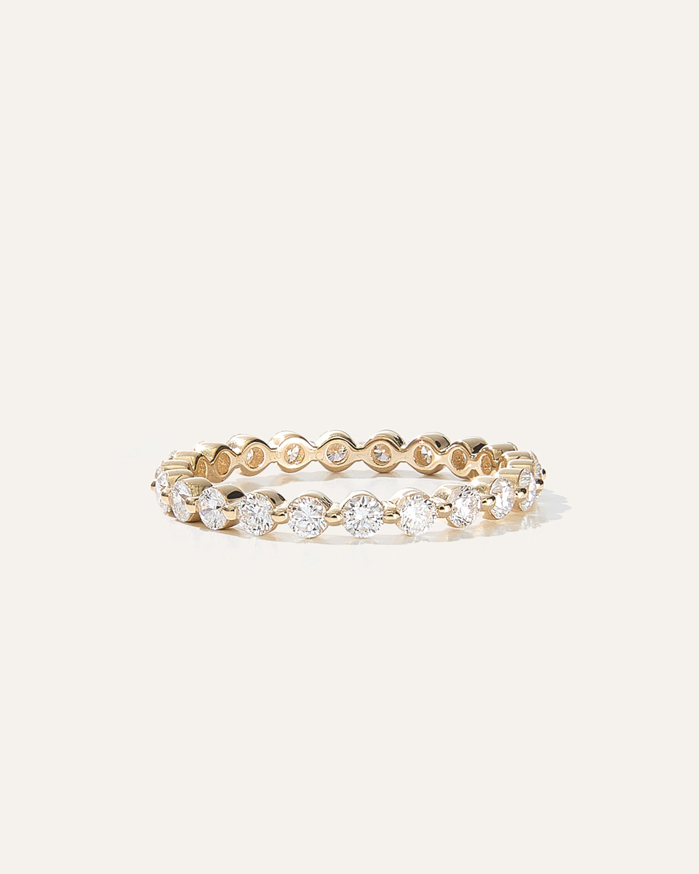 Yellow Gold Lab Grown Diamond Single Shared Prong Eternity Band