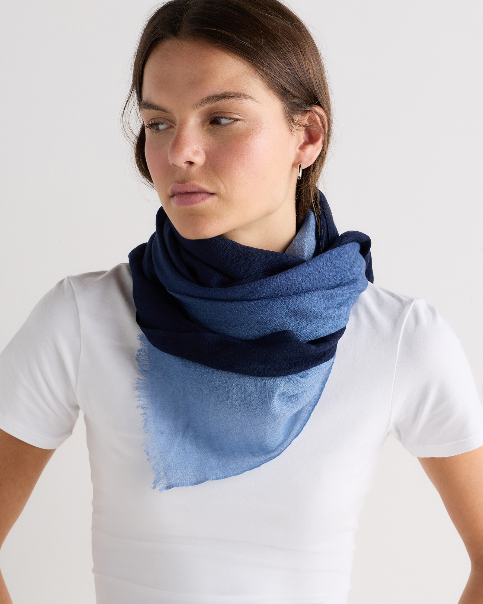 Featherweight Merino Wool Dip-Dye Scarf - thumbnail 4