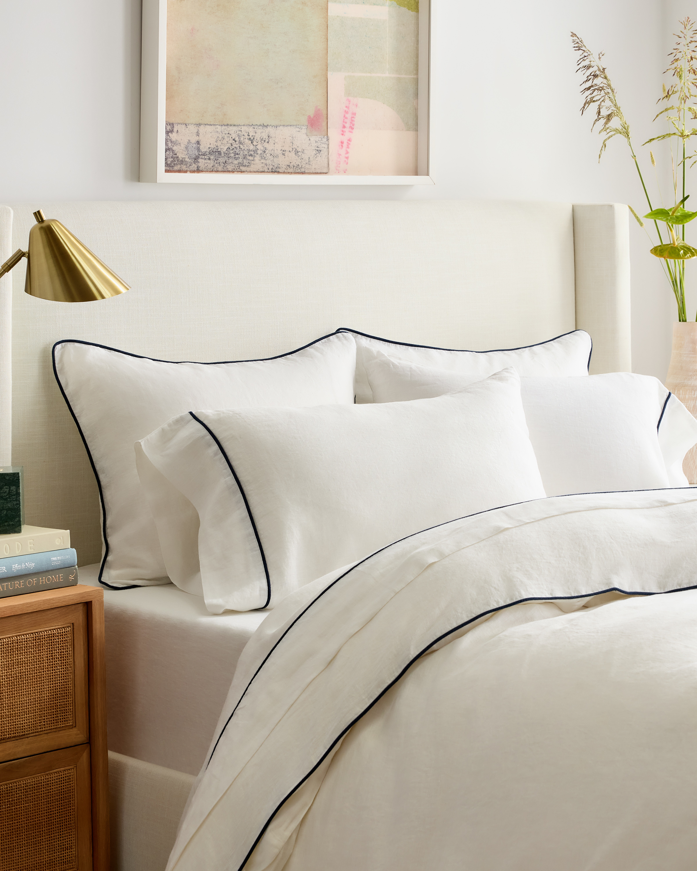 European Linen Piped Duvet Cover - Thumbnail 4