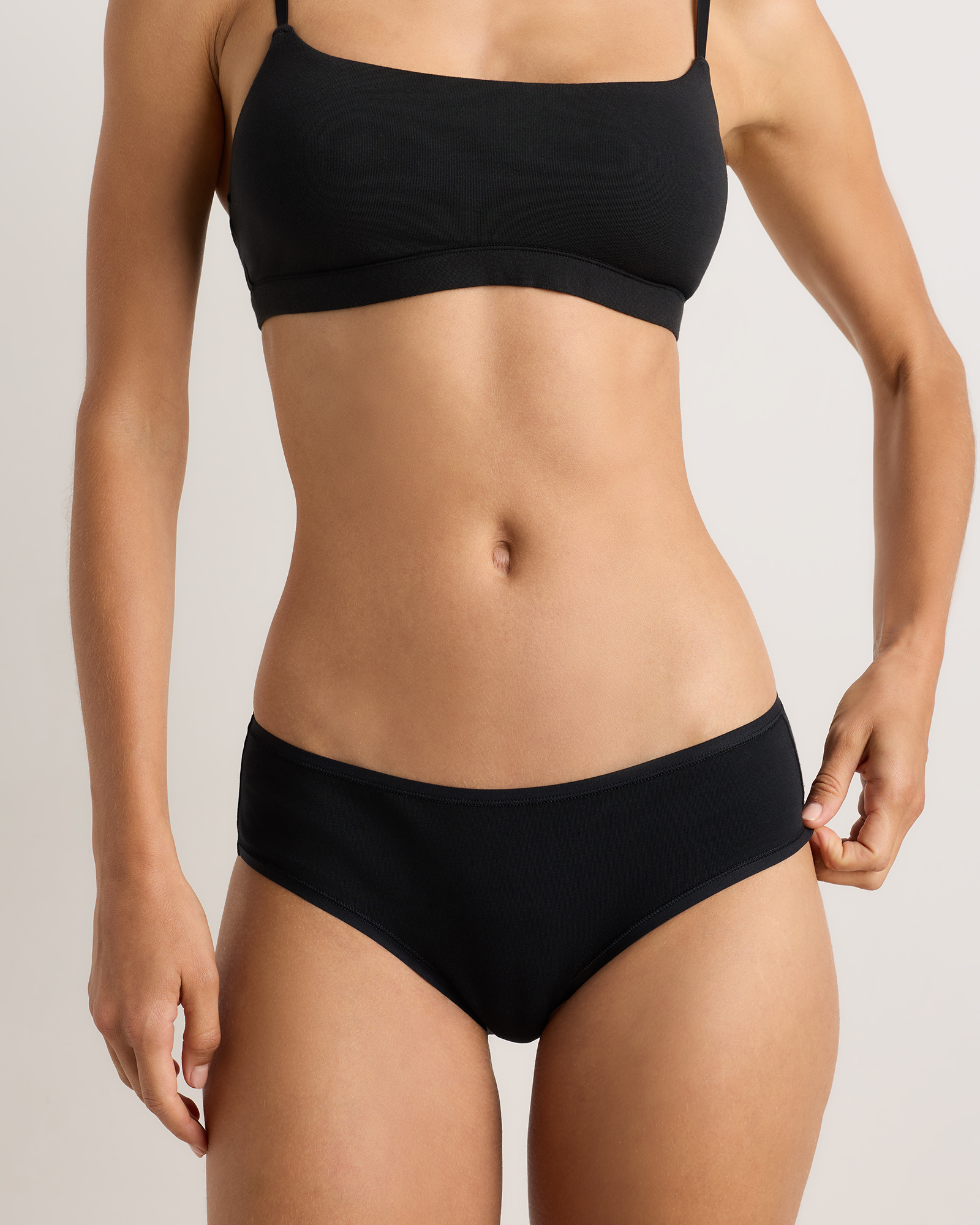 Black/Sand/Heather Grey Organic Cotton Hipster (6-pack)