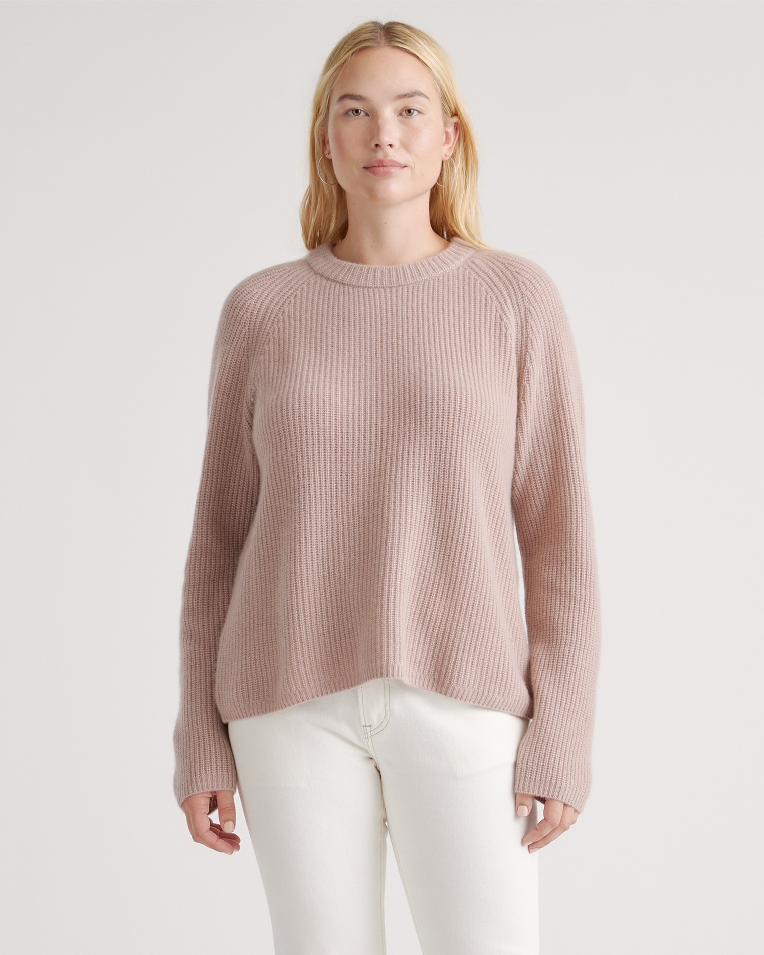 Mink Pink Mongolian Spring Cashmere Fisherman Crewneck Sweater