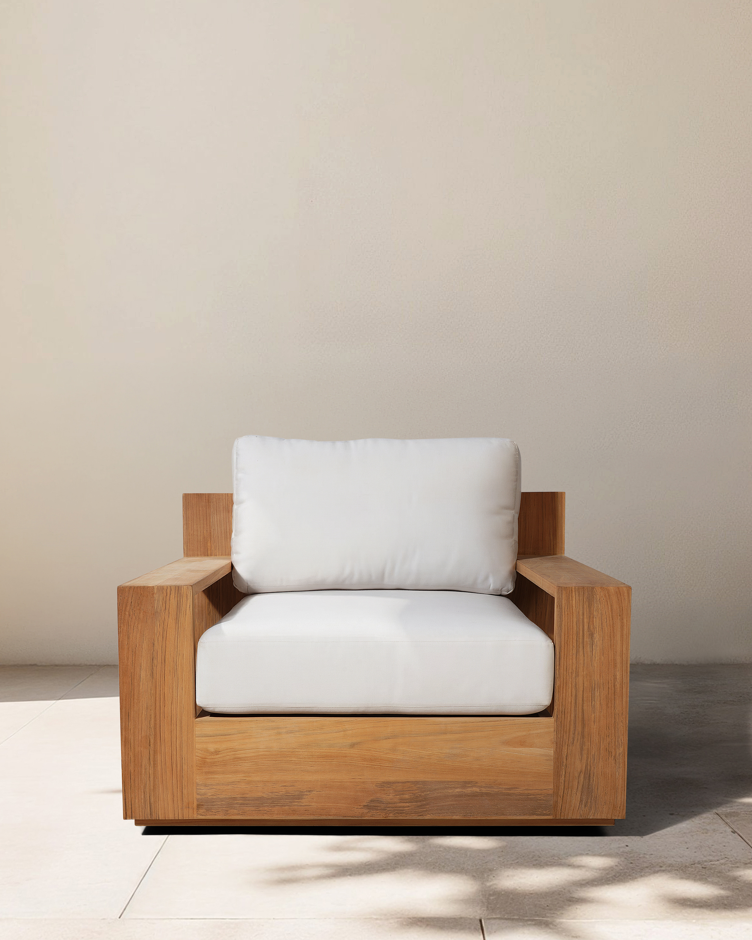 Natural Teak Solid Teak Outdoor Swivel Lounge Chair