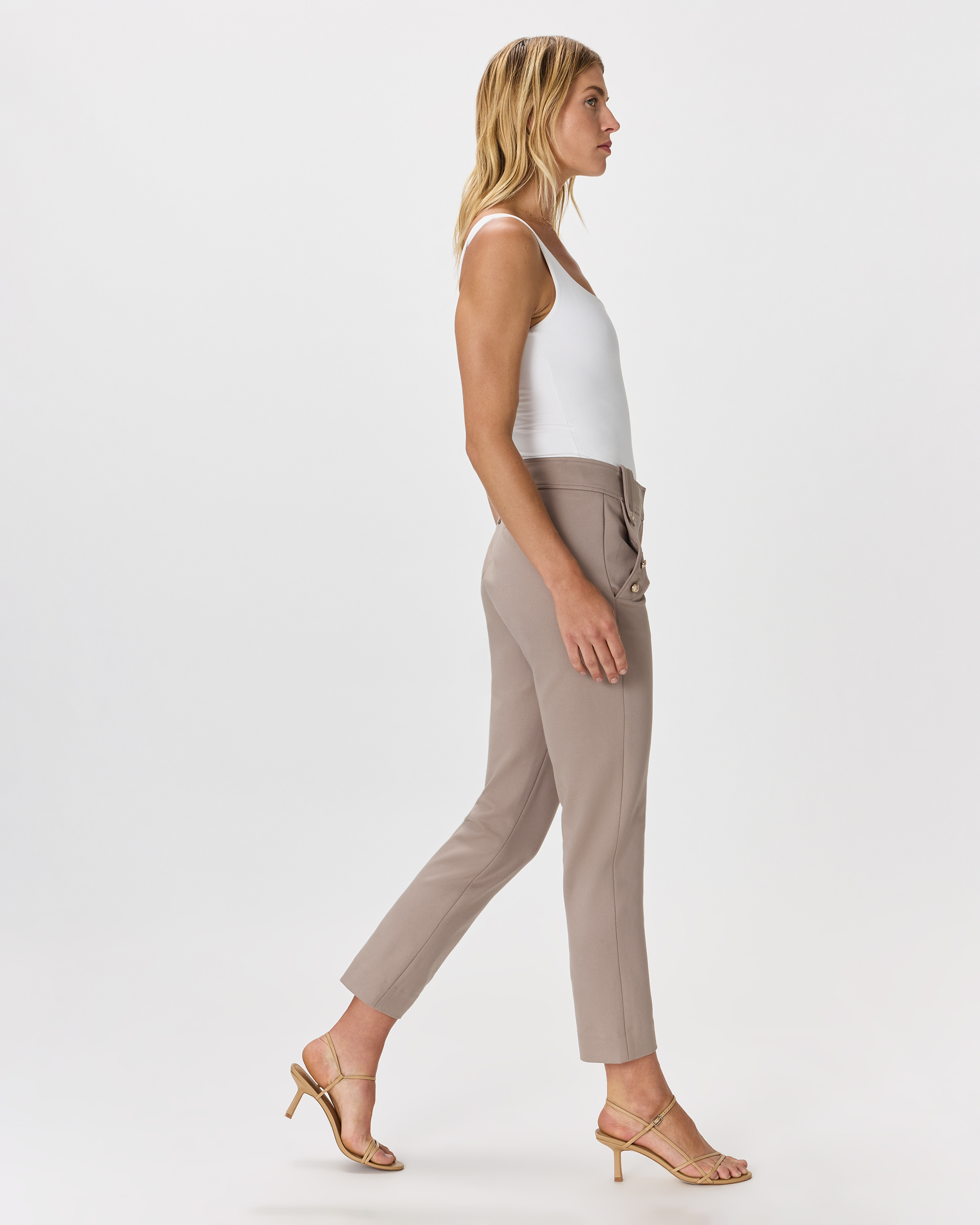 Ultra-Stretch Ponte Straight Leg Mariner Pants in Morel Grey