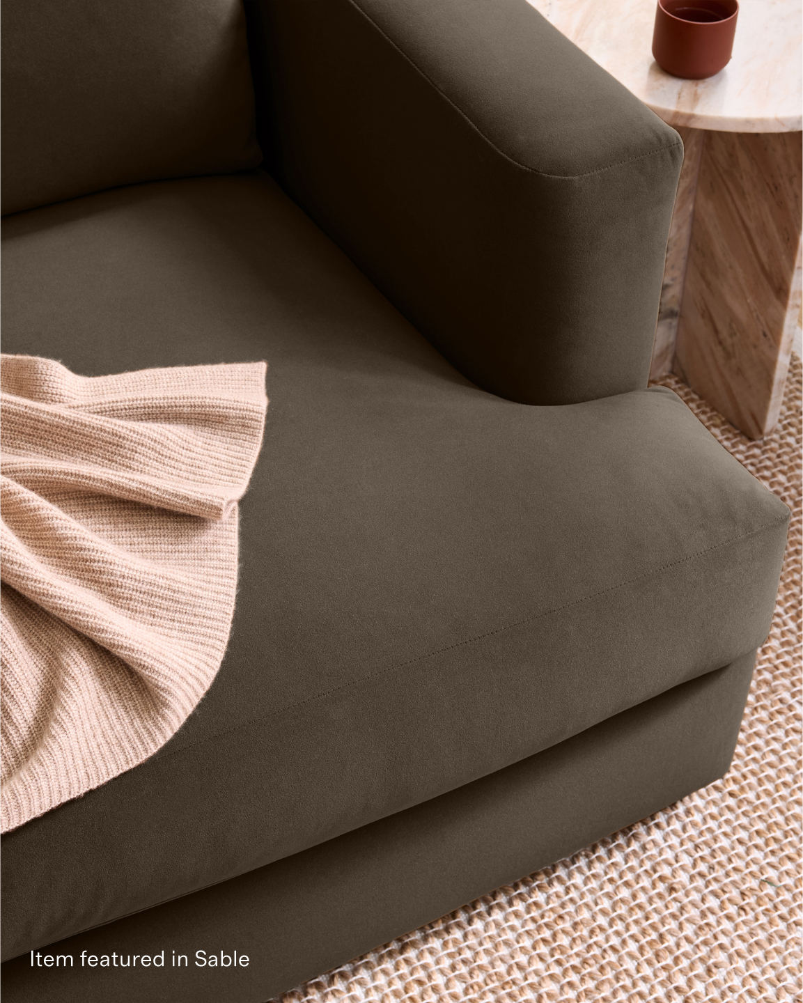 Sierra Performance Velvet Curved Arm Chaise Sectional - Thumbnail 2