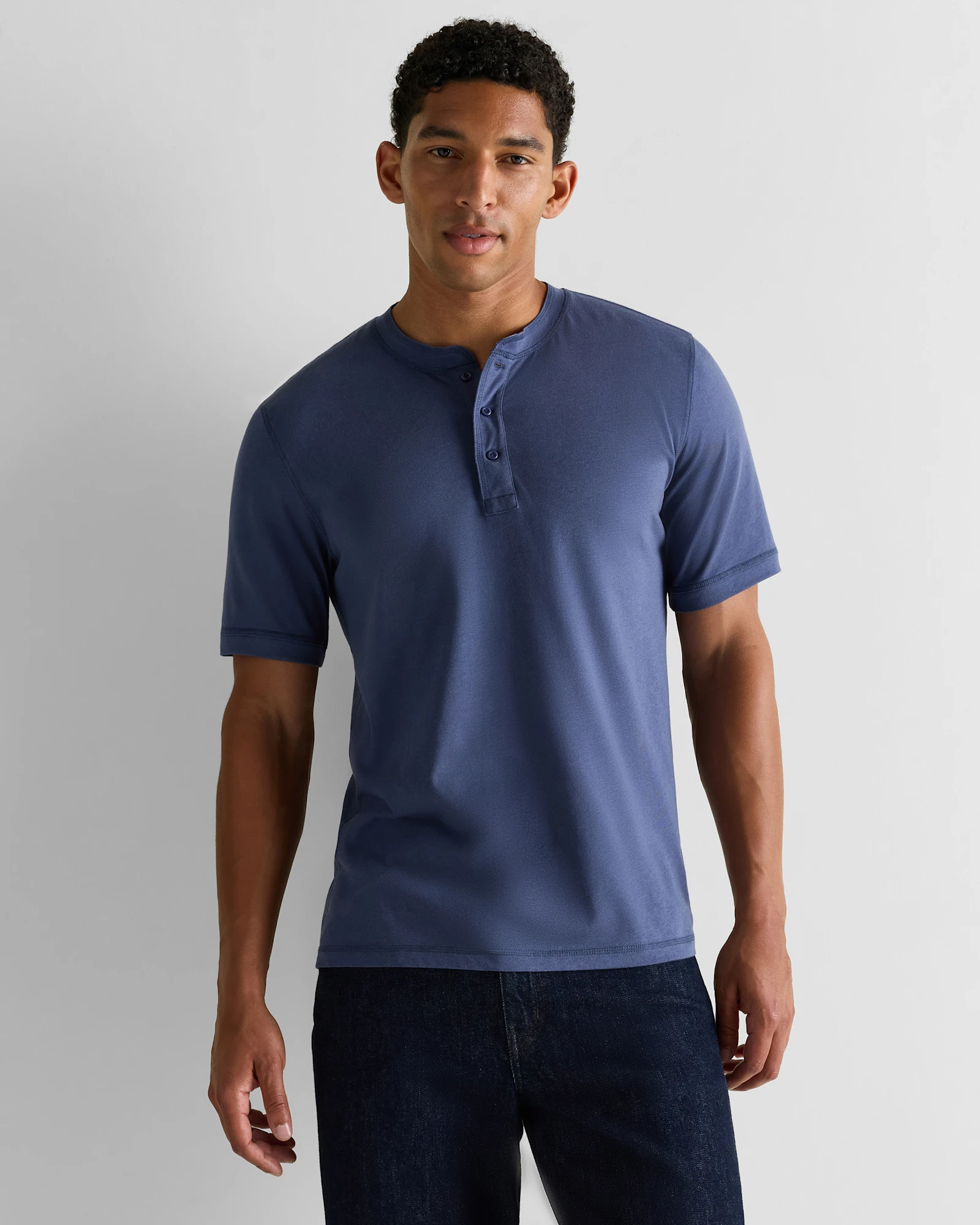 Cotton Modal Short Sleeve Henley Tee