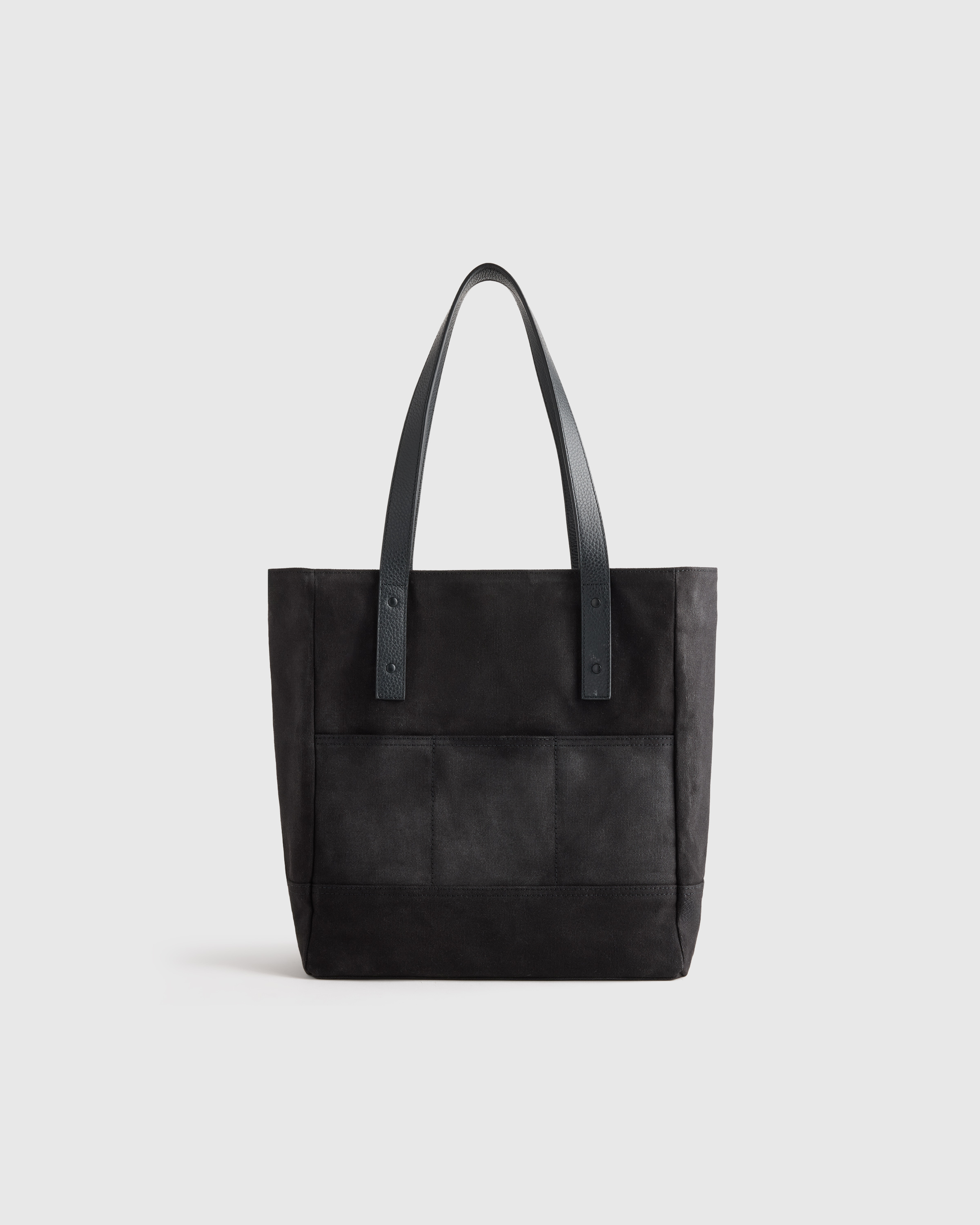 Black Waxed Canvas Utility Tote