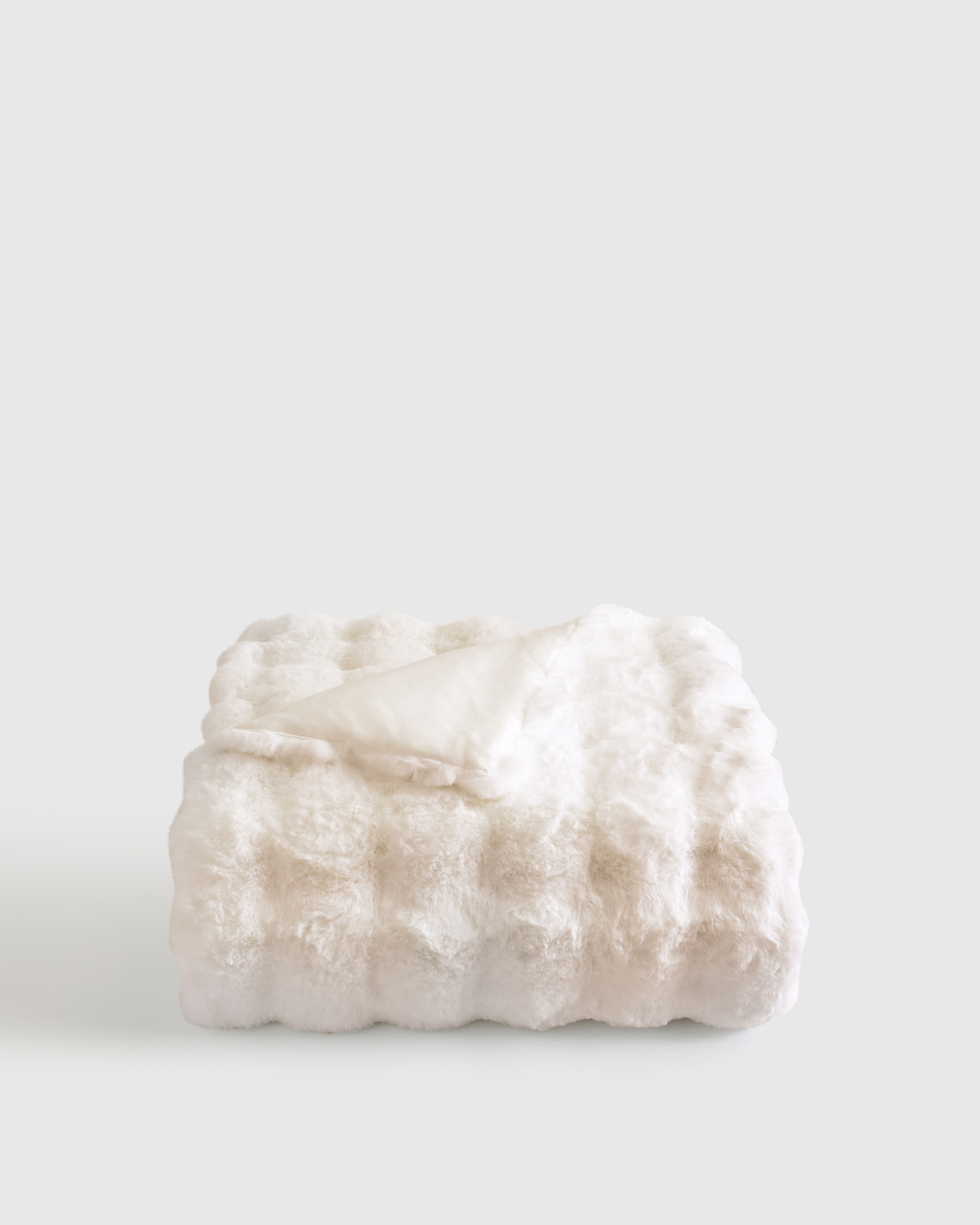Ruched Faux Fur Throw - 50x60, Snow
