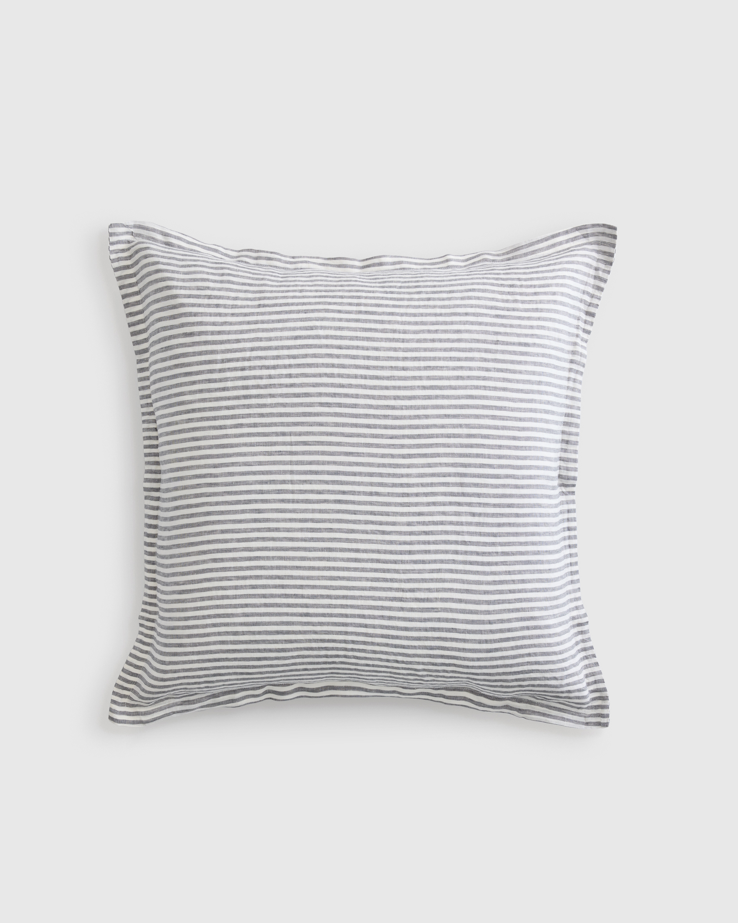 Grey/White Stripe European Linen Stripe Euro Sham