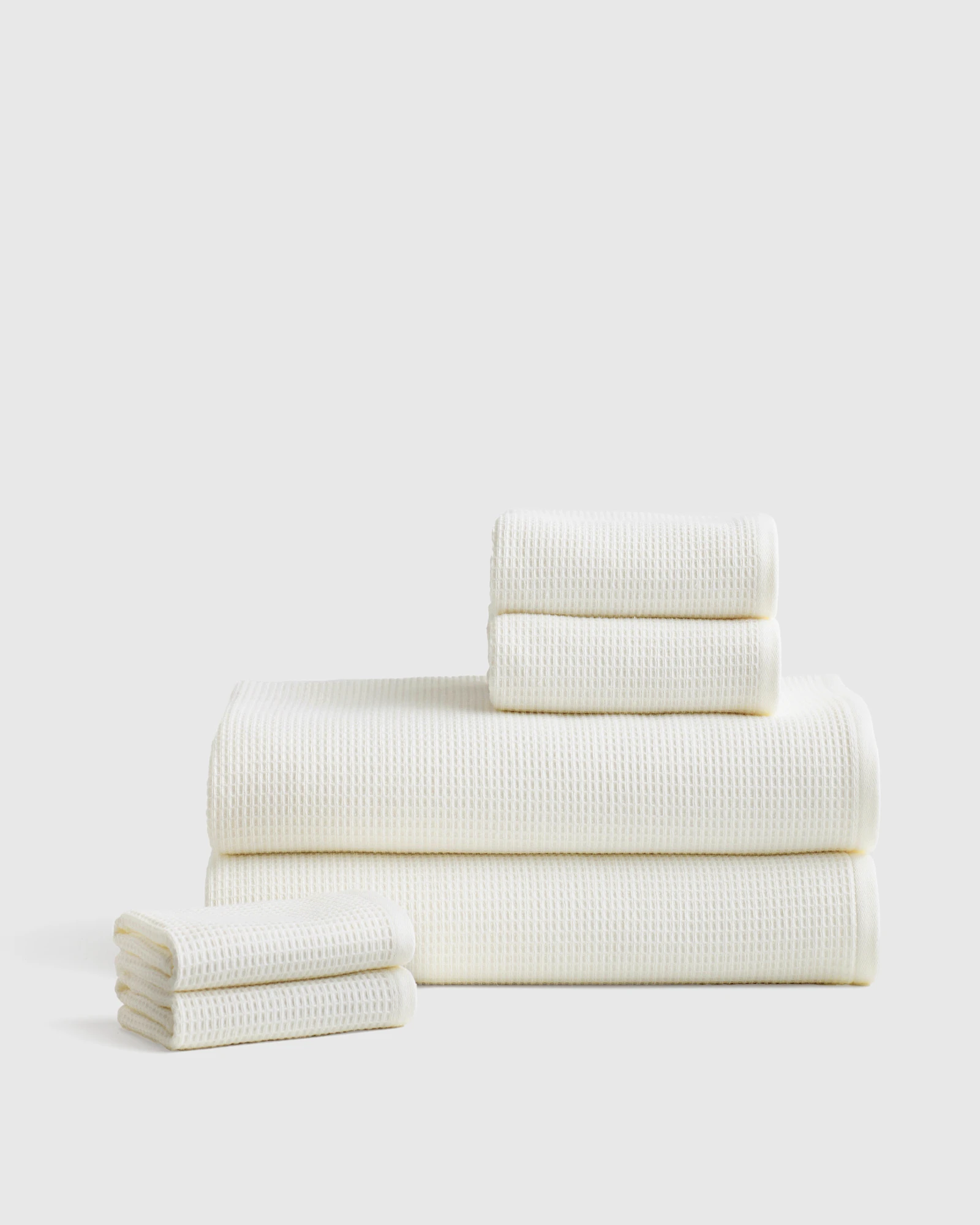 Turkish Waffle Terry Bath Sheet Bundle in Ivory