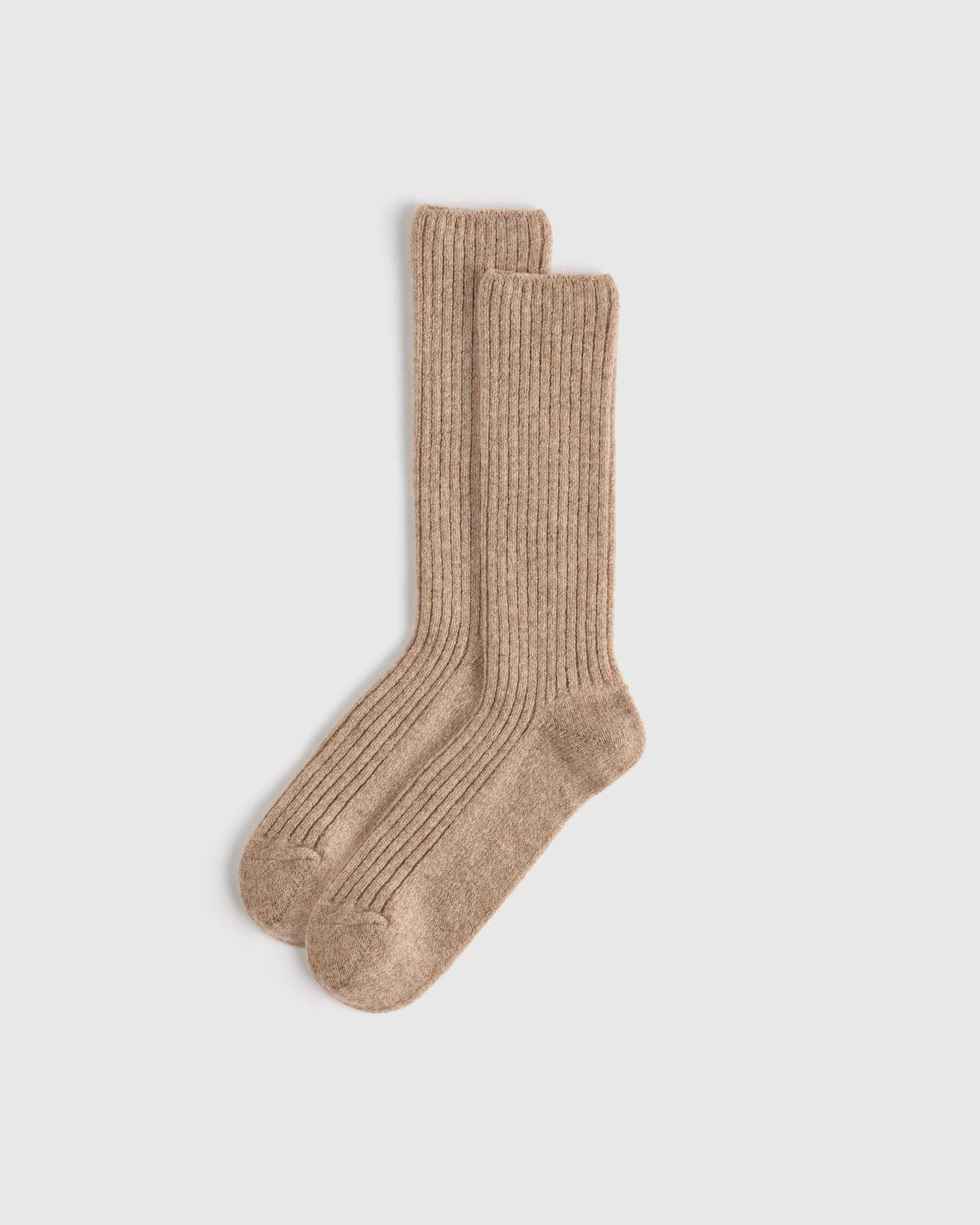Oatmeal Chaussettes habillées en cachemire