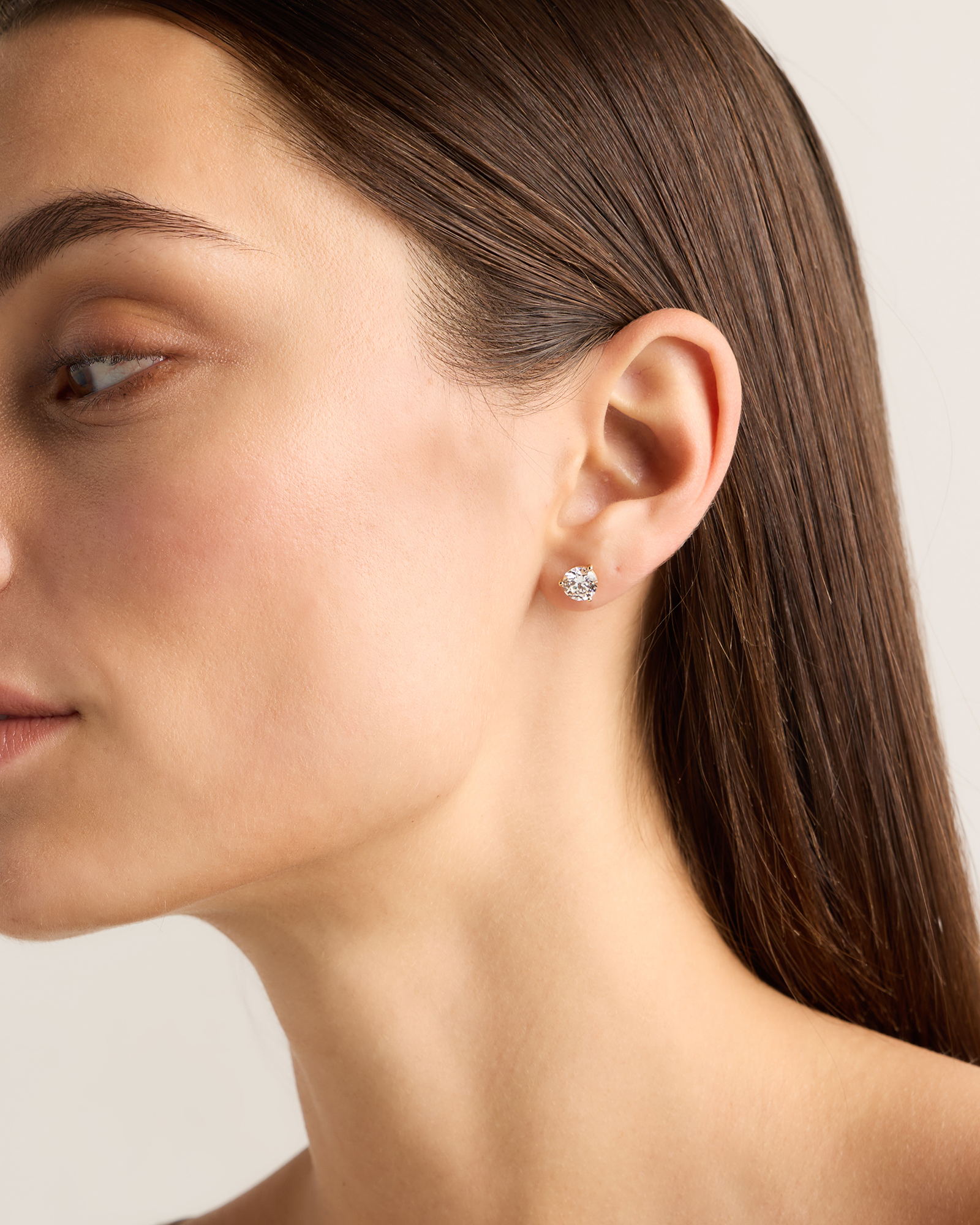 14K Gold Lab Grown Diamond Martini Studs - 2.5ctw - thumbnail 2