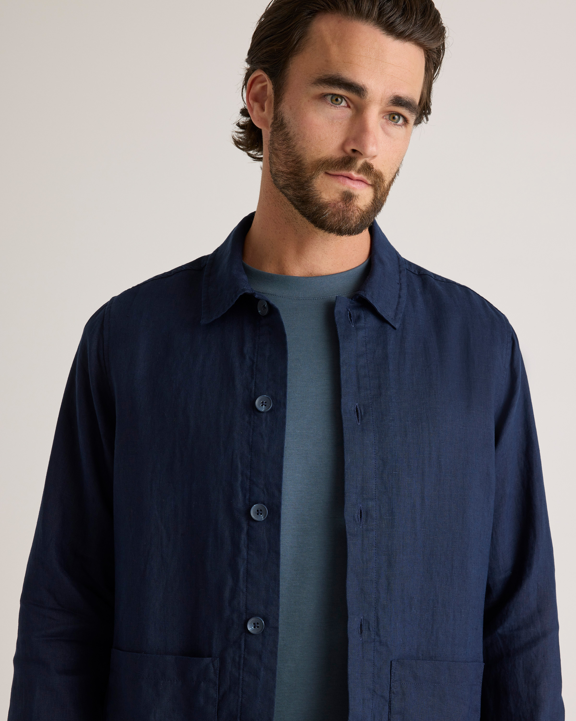 100% European Linen Shirt Jacket