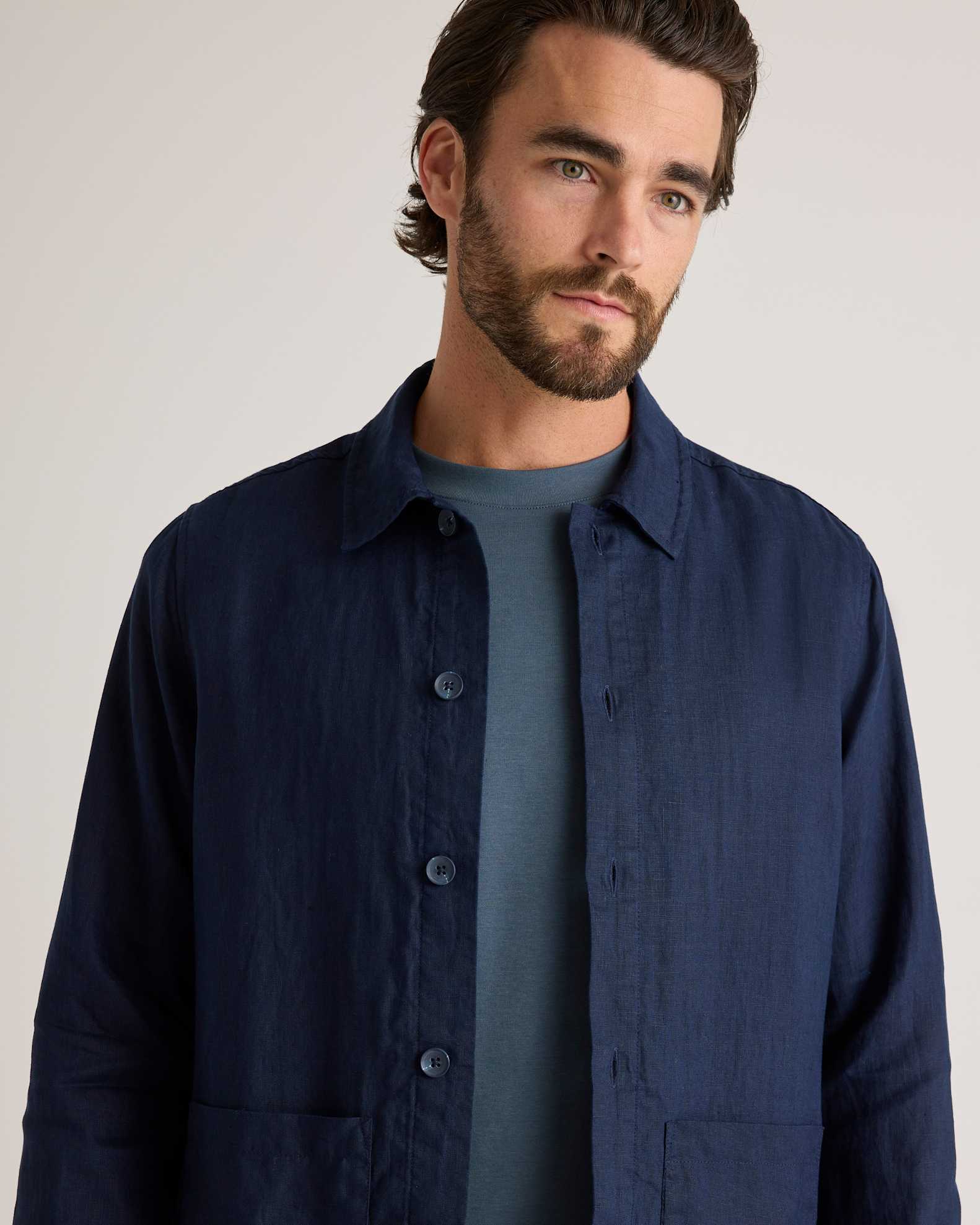 100% European Linen Shirt Jacket