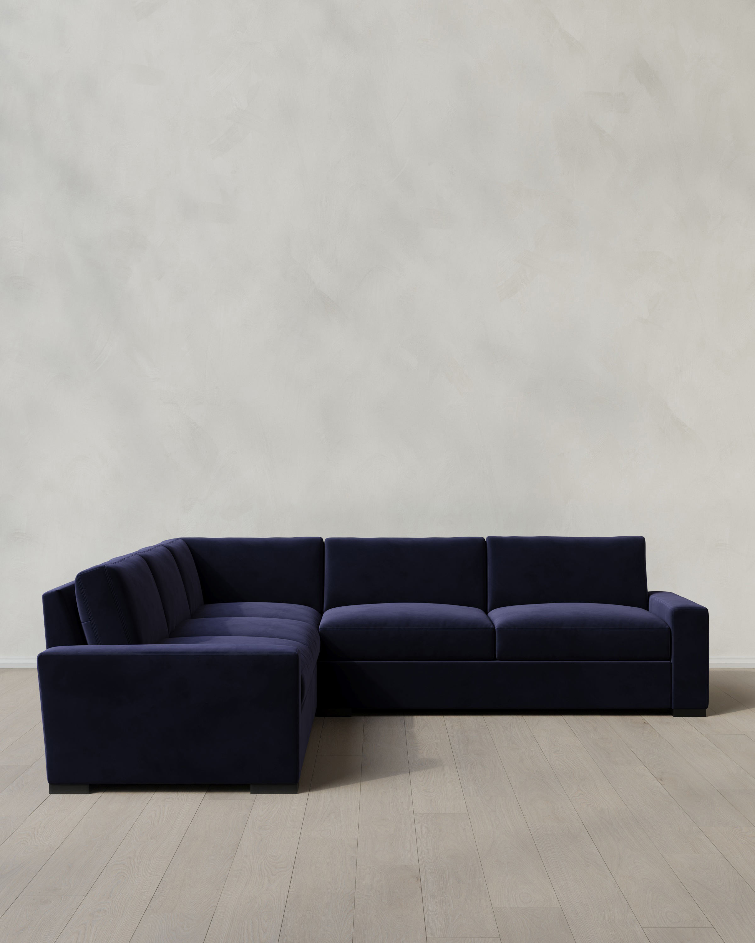 Midnight Stillman L Sectional in Performance Velvet