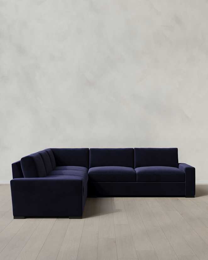 Midnight Stillman L Sectional in Performance Velvet