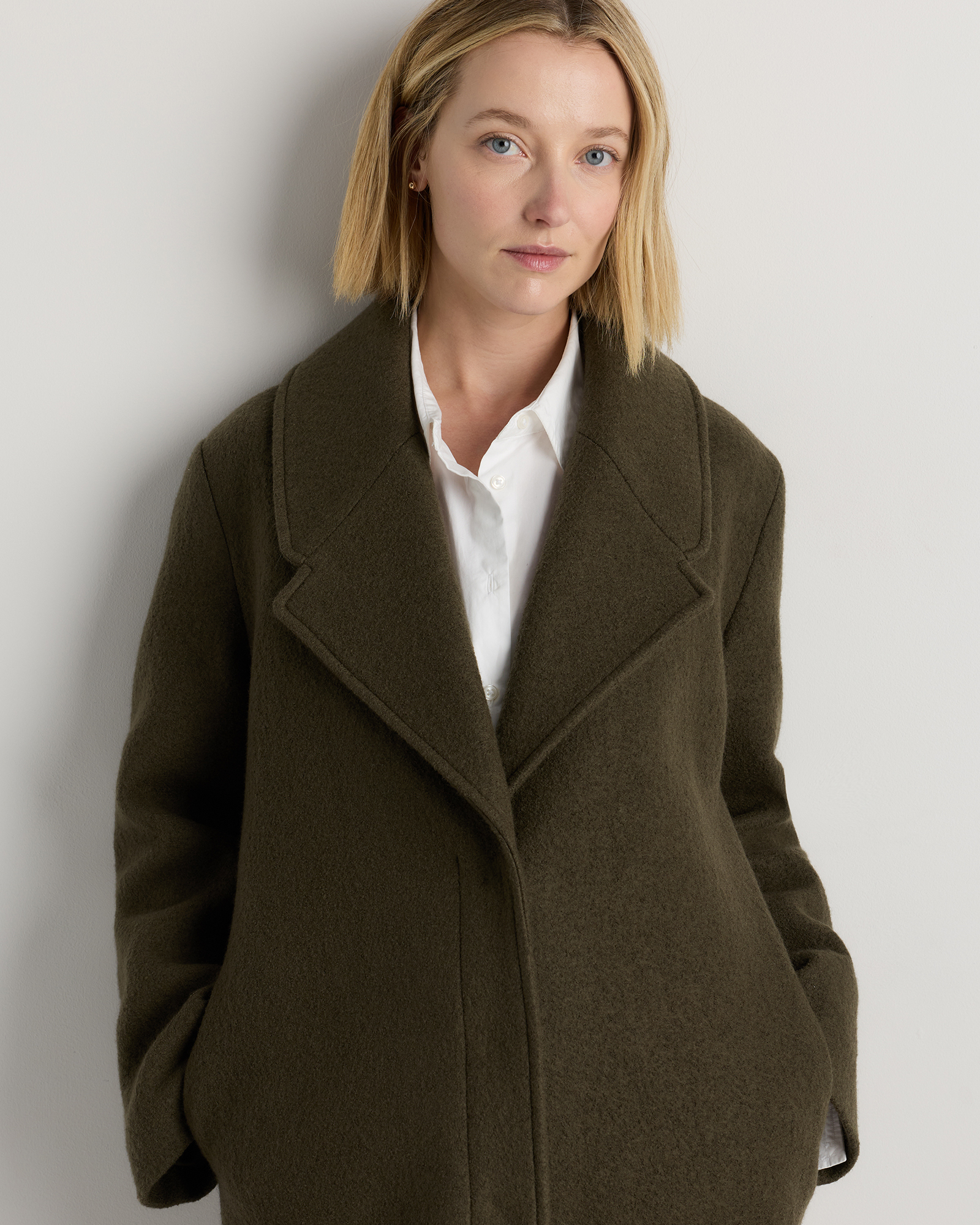 100% Merino Wool Shawl Collar Long Coat